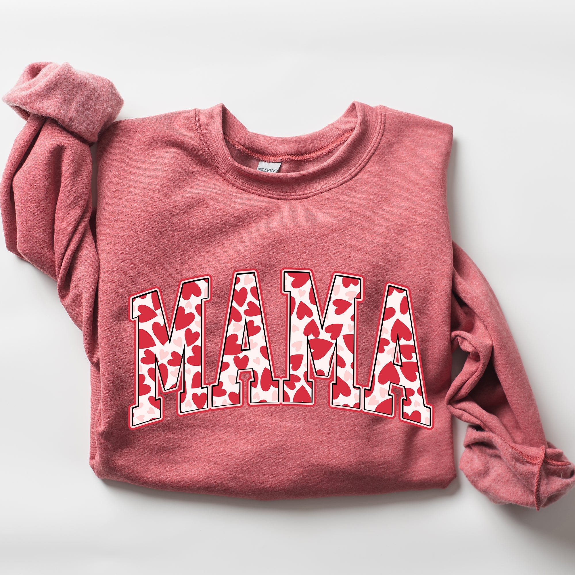 Mama Valentine's Day Hearts And Love Celebration For Moms Cozy Comfy Everyday Sweatshirt