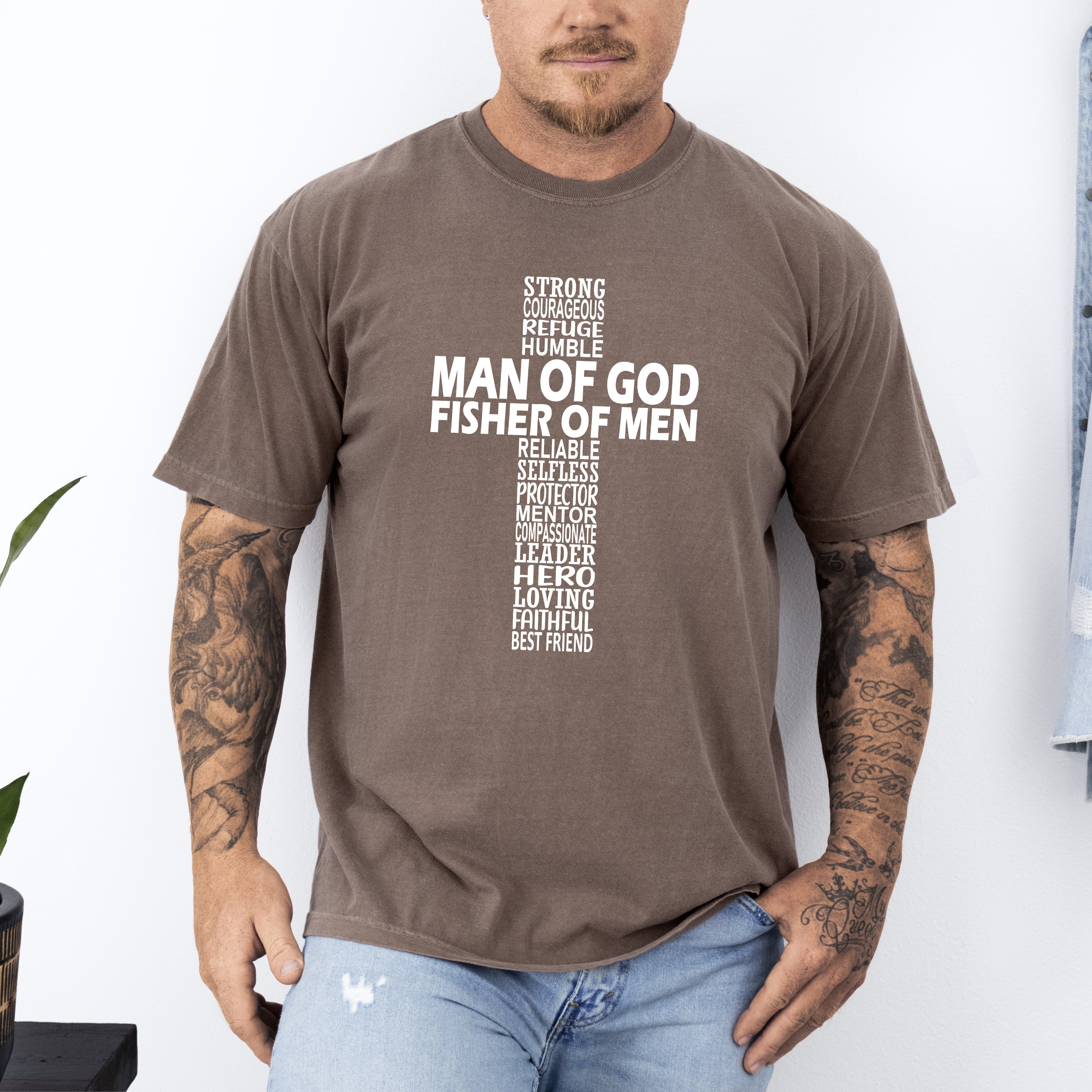 Man Of God, Fisher Of Men, Gospel, Jesus, Christian Faith Graphic Comfort Colors Tee