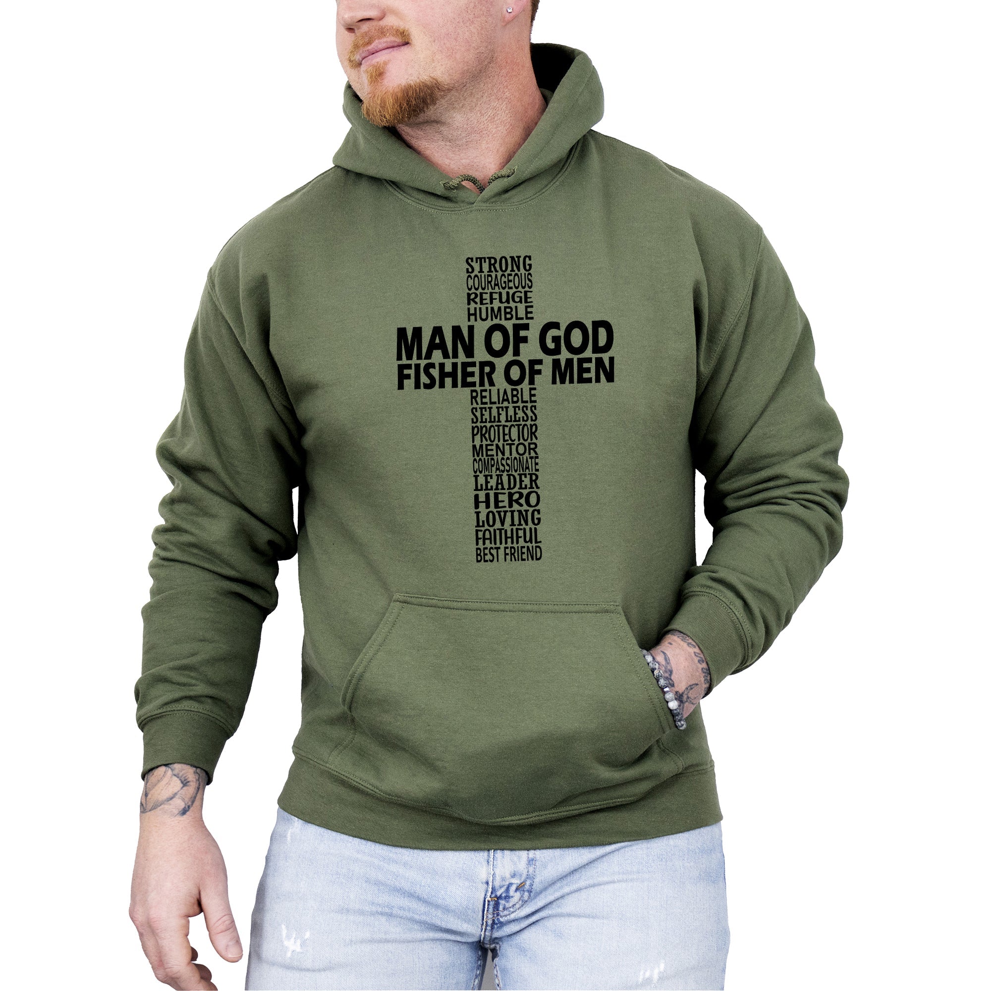 Man Of God Fisher Of Men Gospel Jesus Christian Faith Hoodie With Bold Statement