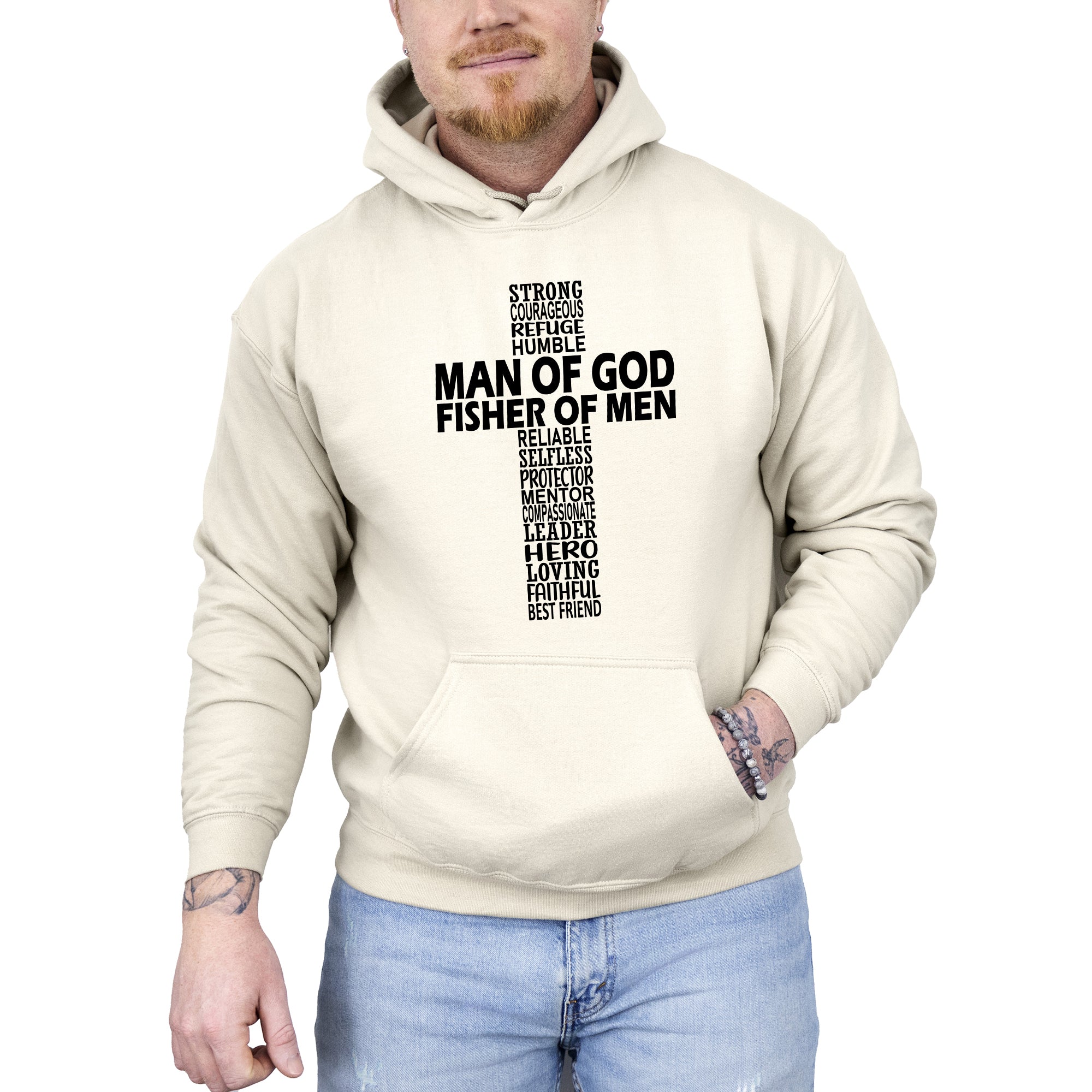 Man Of God Fisher Of Men Gospel Jesus Christian Faith Hoodie With Bold Statement