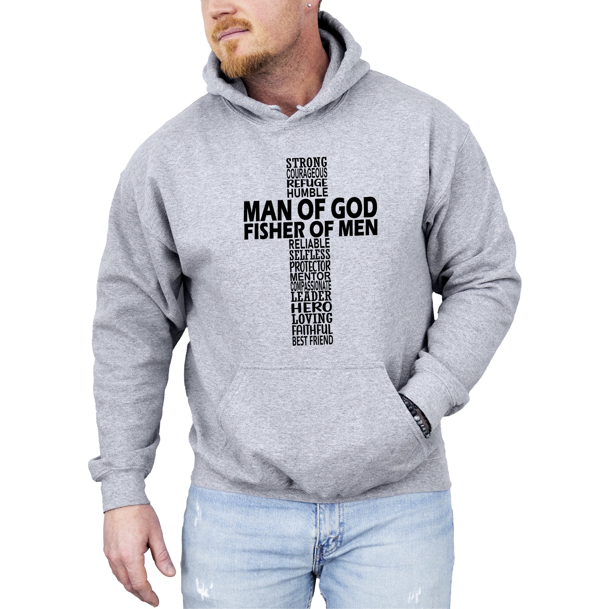 Man Of God Fisher Of Men Gospel Jesus Christian Faith Hoodie With Bold Statement