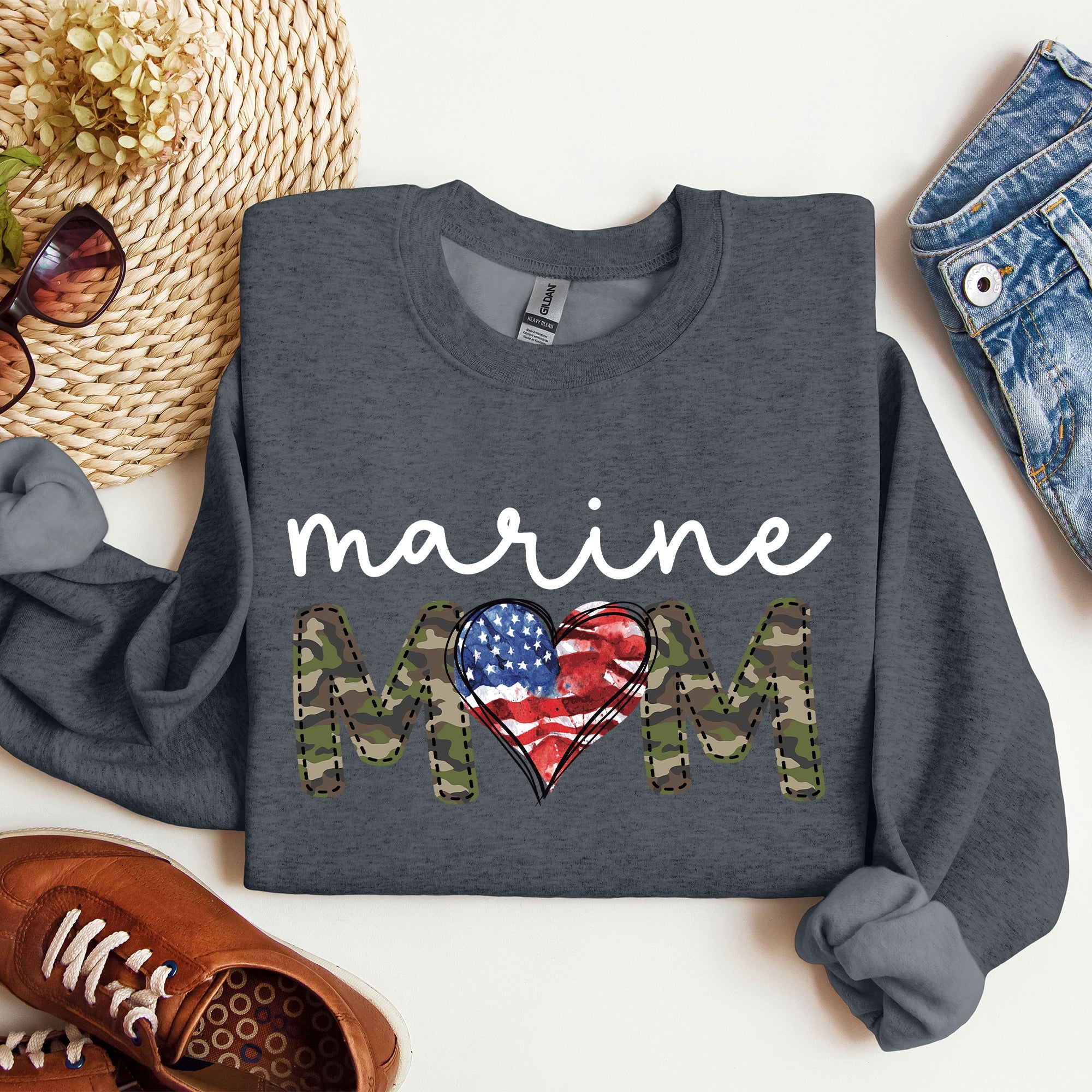 Marine Mom Military Armed Forces Mother's Day Tribute To Service And Family Sweatshirt