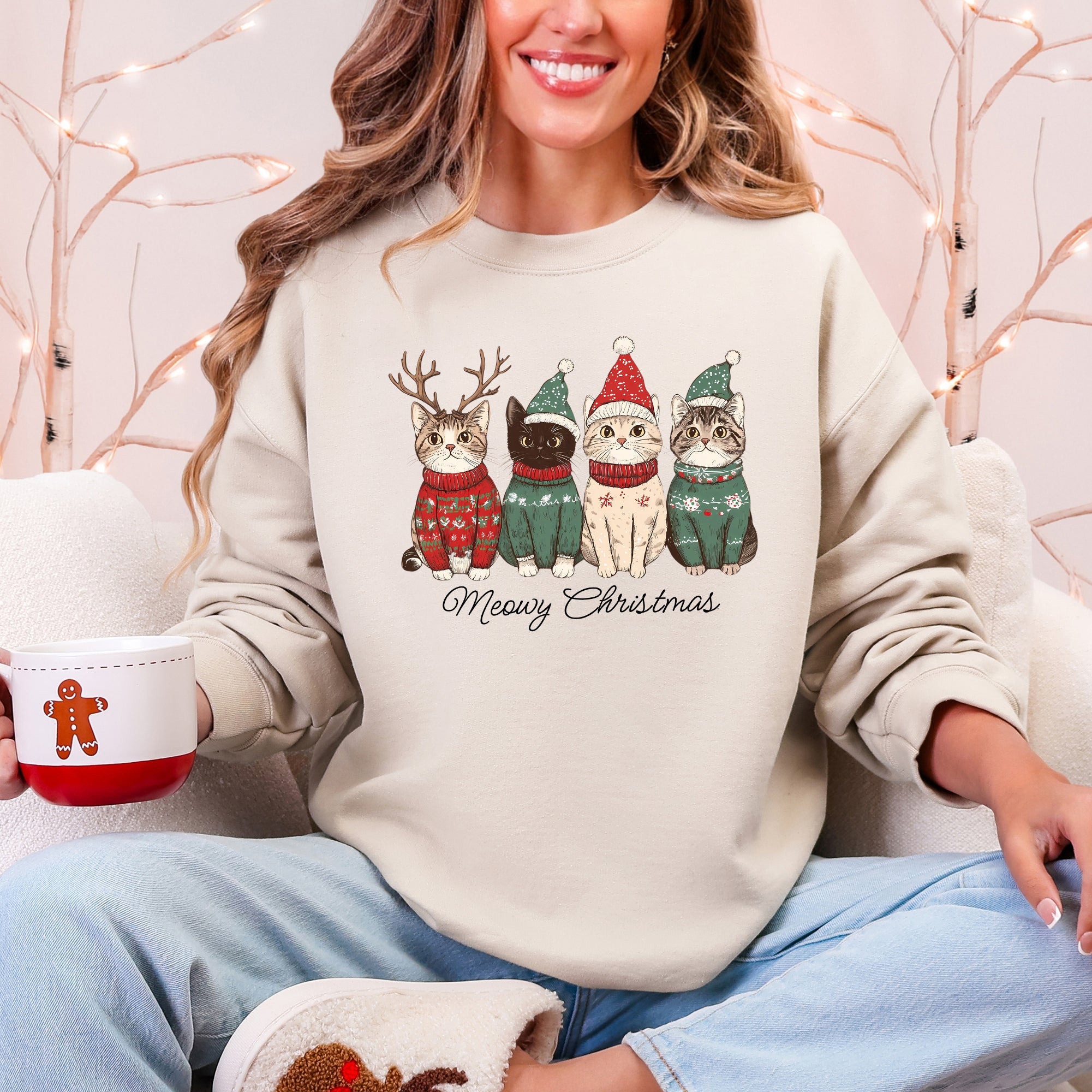 Meowy Christmas Santa Cats Paws Cozy Feline Cheer For Pet Lovers Everywhere Sweatshirt