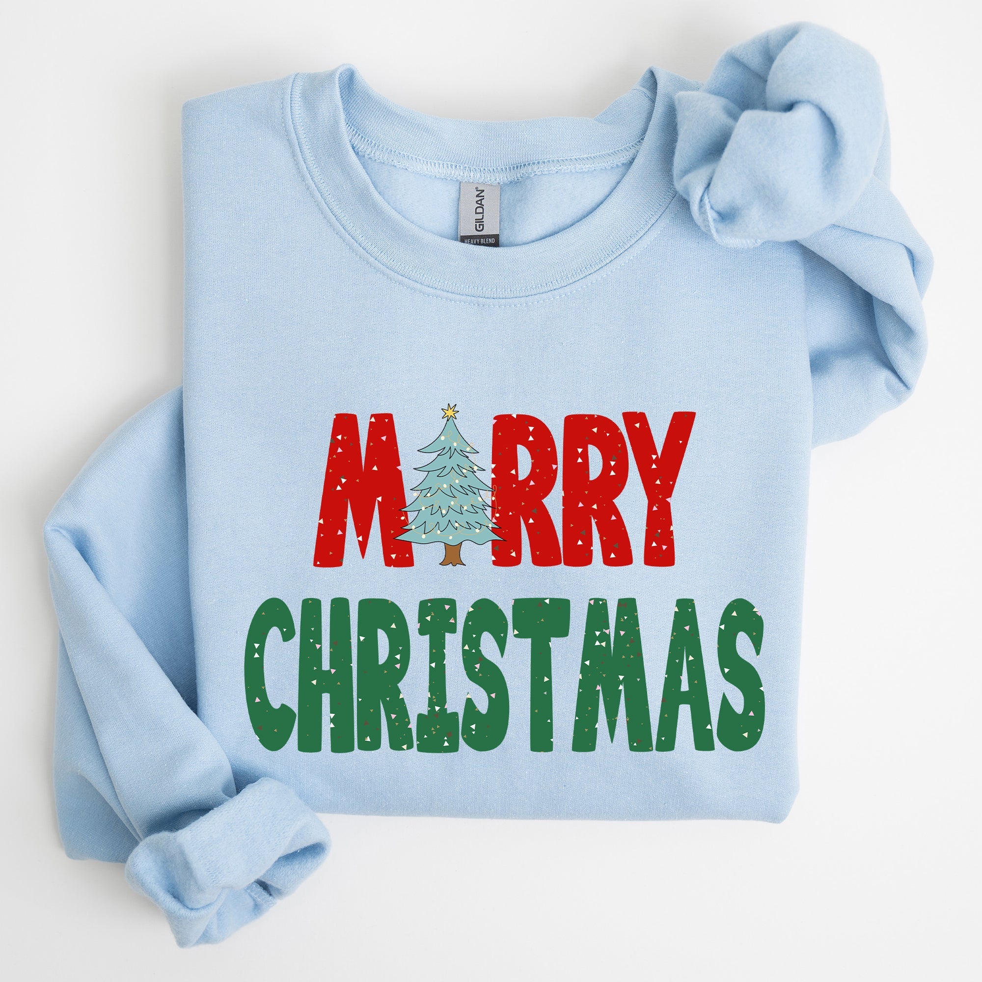 Merry Christmas Tree Vintage Retro Winter Santa Xmas Cozy Festive Holiday Cheer Family Gathering Night Sky Sweatshirt
