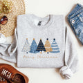 Merry Christmas Trees Winter Gold Foil Snow Santa Xmas Festive Holiday Decor Artwork Sweatshirt