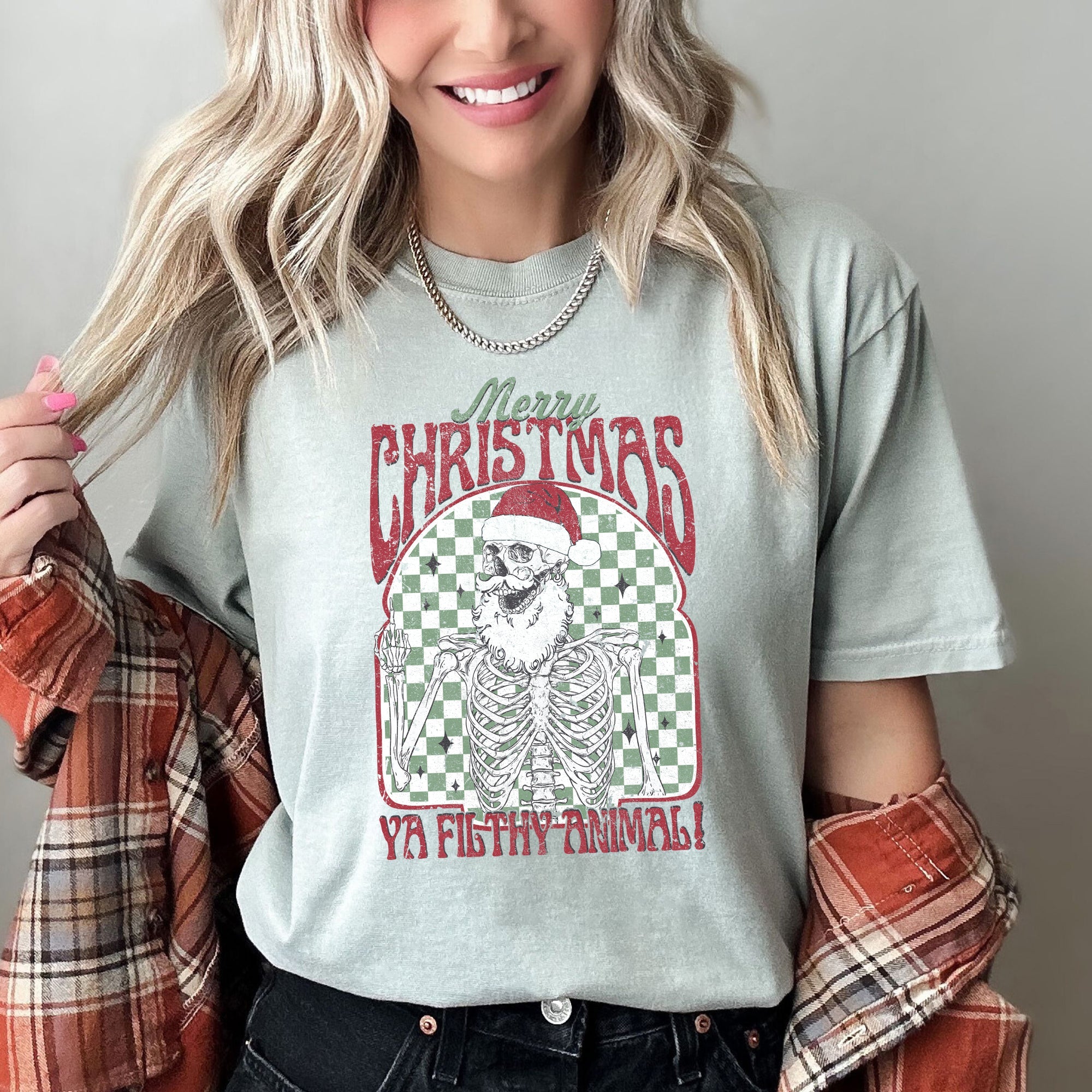Merry Christmas Ya Filthy Animal Home Alone Santa Retro Holiday Classic Comfort Colors Tee