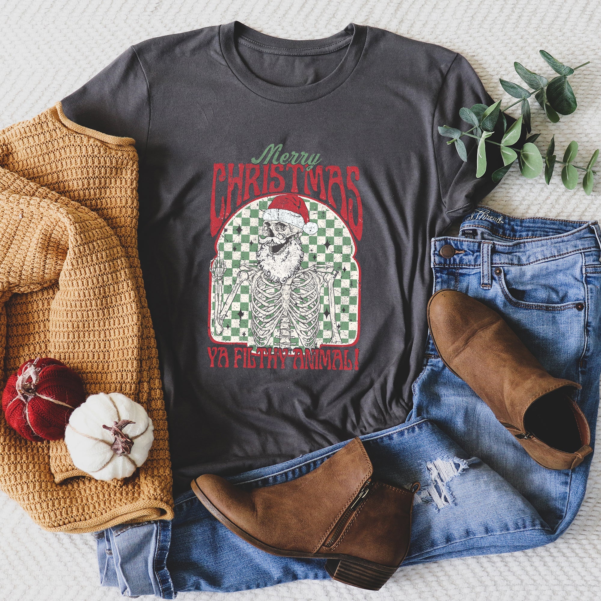 Merry Christmas Ya Filthy Animal Home Alone Santa Retro Style Classic Graphic Tee