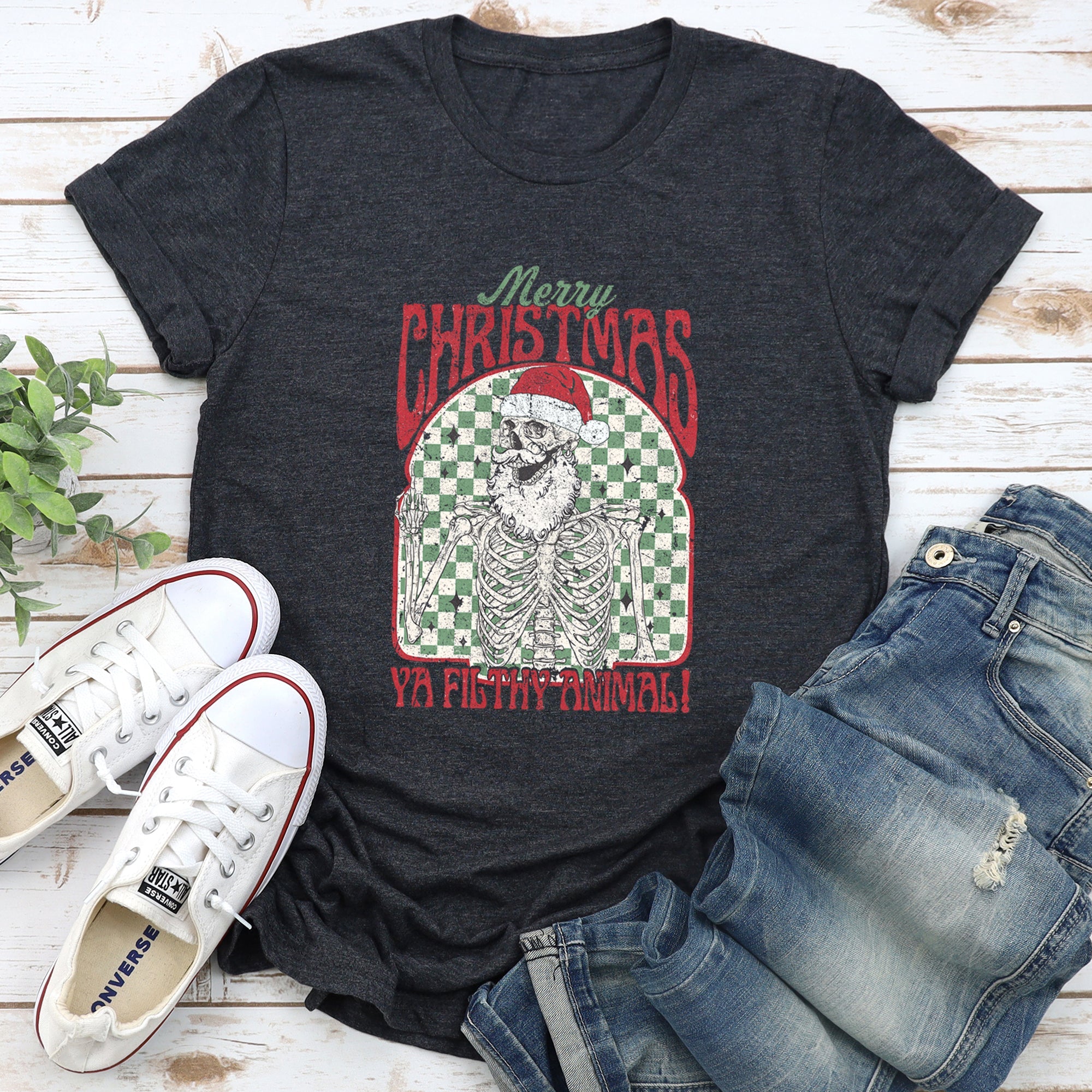 Merry Christmas Ya Filthy Animal Home Alone Santa Retro Style Classic Graphic Tee