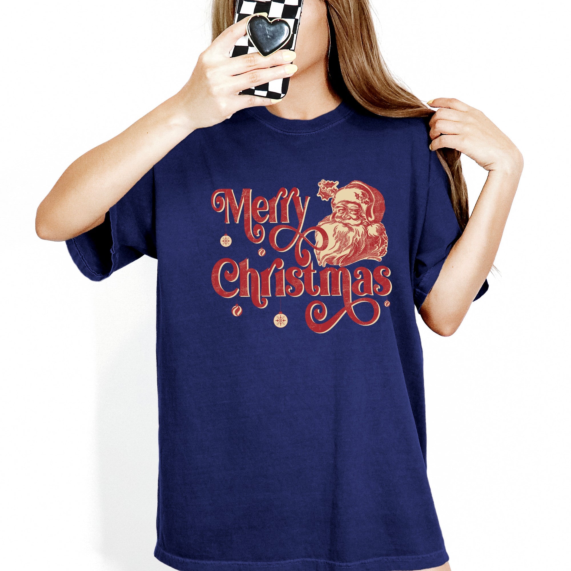 Merry Christmas Classic Retro Santa Winter Xmas Vintage Holiday Cheer Comfort Colors Tee