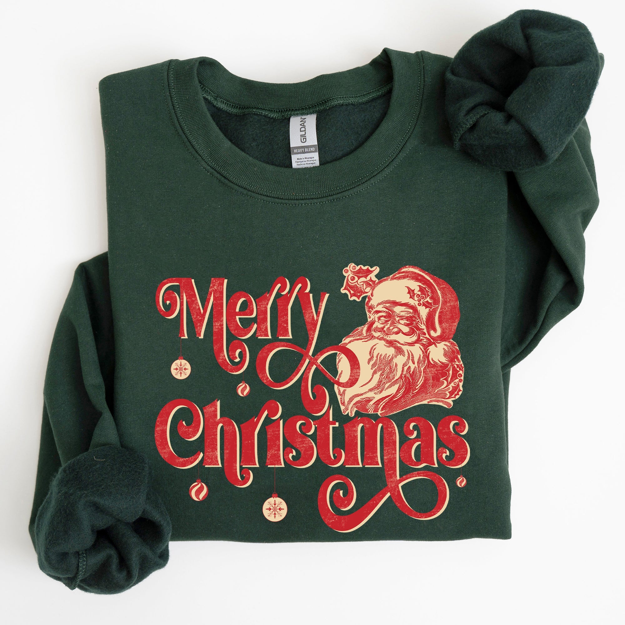Merry Christmas Classic Retro Santa Holiday Season Graphic Vintage Style Sweatshirt