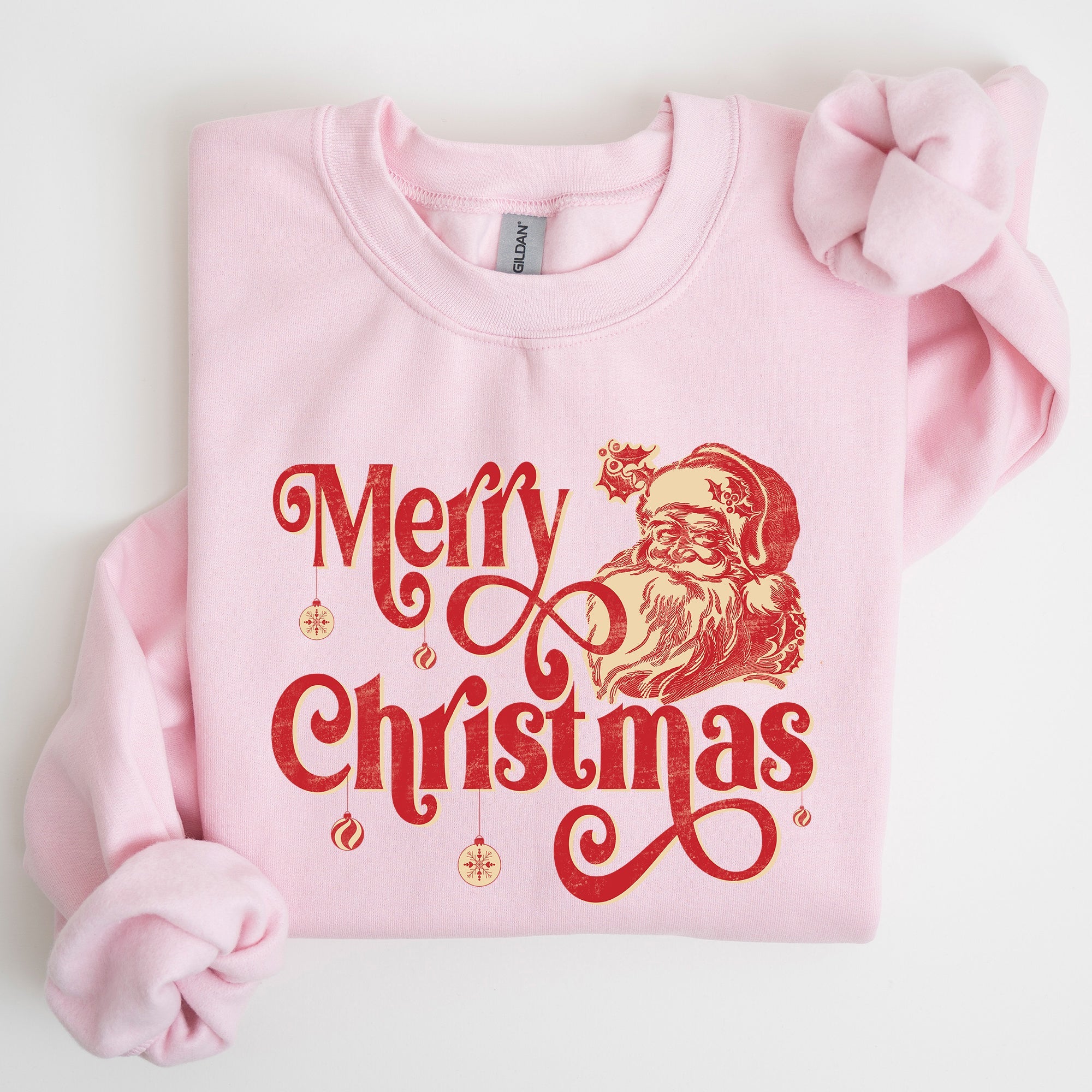 Merry Christmas Classic Retro Santa Holiday Season Graphic Vintage Style Sweatshirt