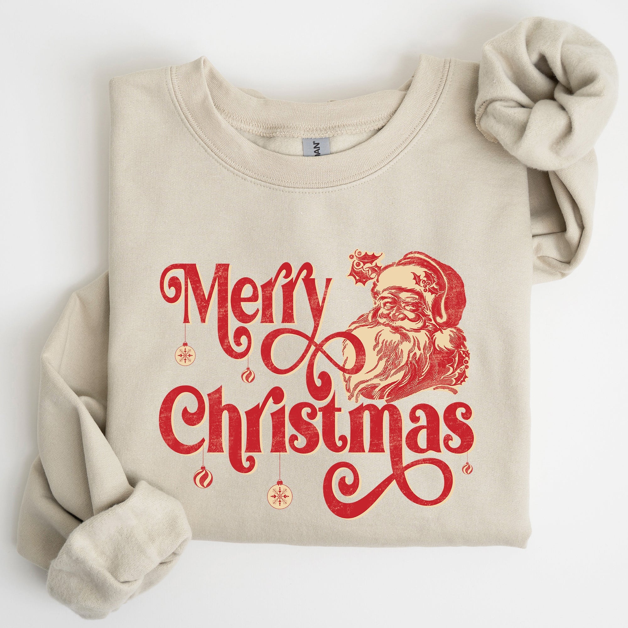 Merry Christmas Classic Retro Santa Holiday Season Graphic Vintage Style Sweatshirt