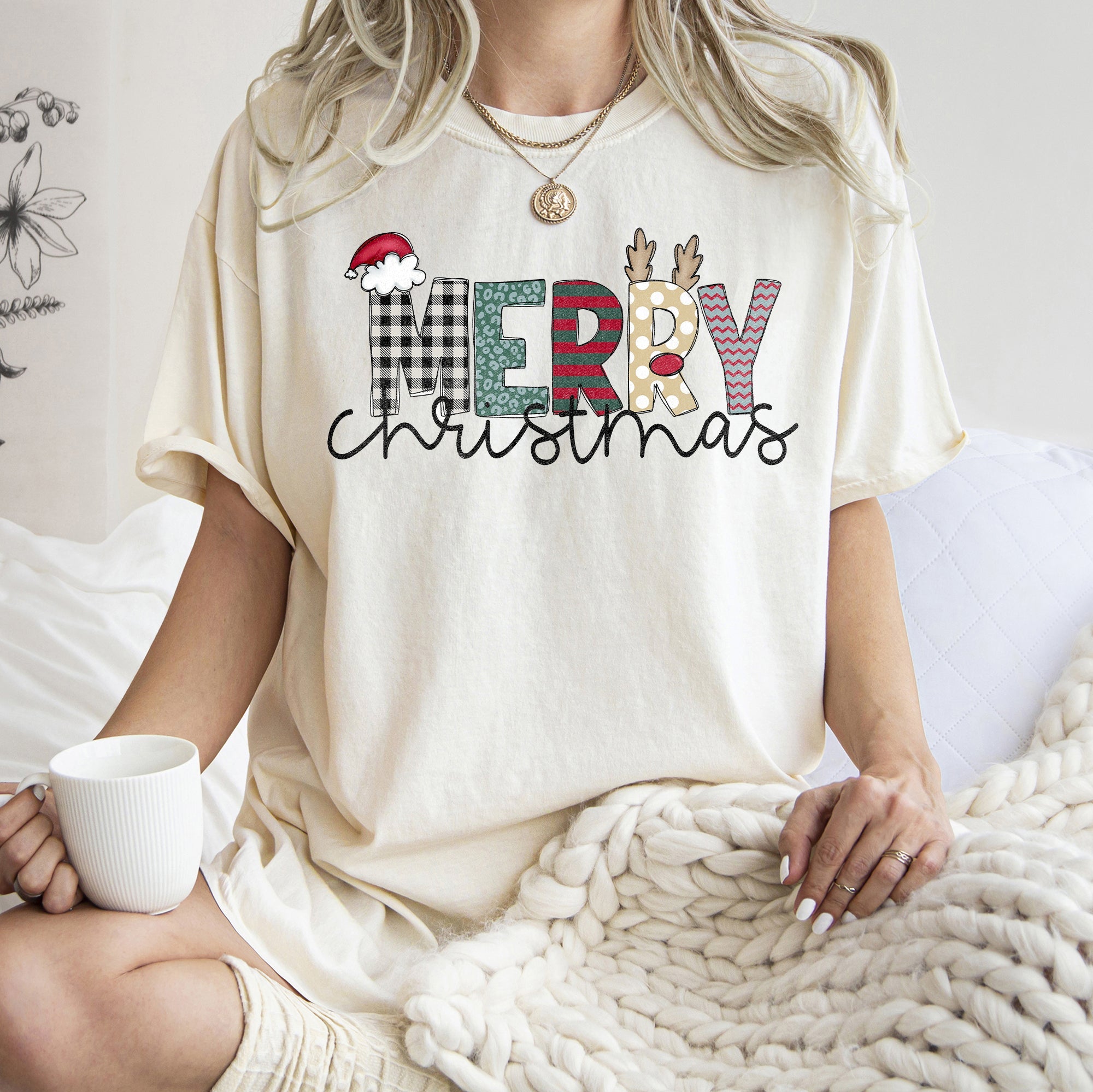 Merry Christmas Santa Claus Festive Holiday Greeting For Seasonal Gatherings And Family Photos Comfort Colors Tee