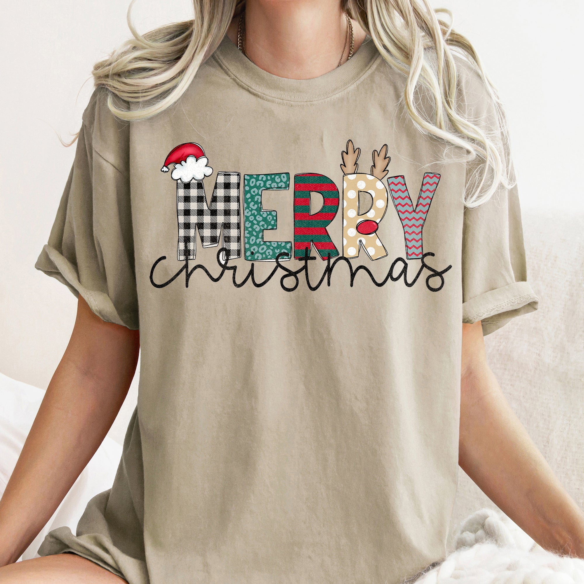 Merry Christmas Santa Claus Festive Holiday Greeting For Seasonal Gatherings And Family Photos Comfort Colors Tee