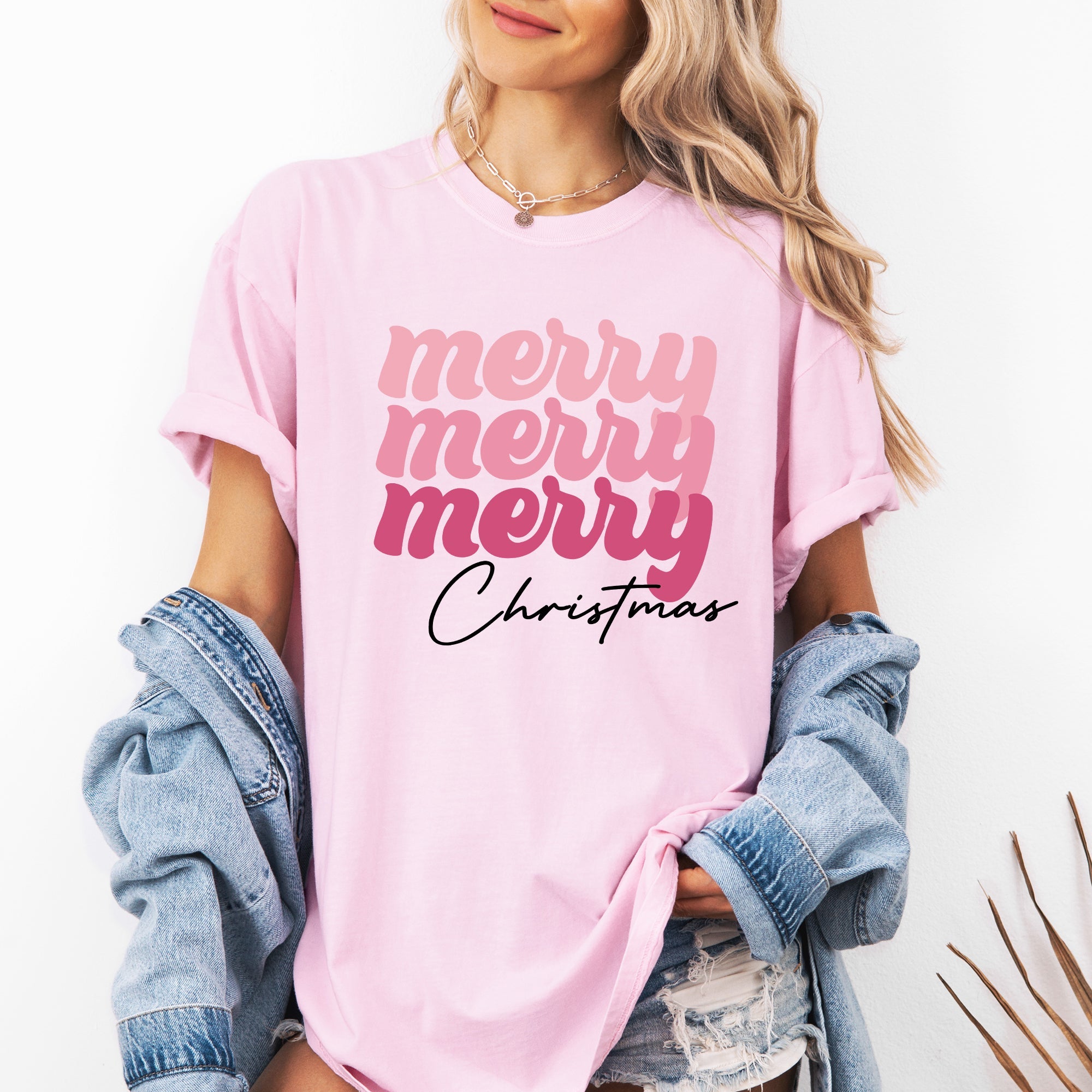 Merry Merry Merry Christmas Retro Santa Winter Xmas Holiday Edition Comfort Colors Tee