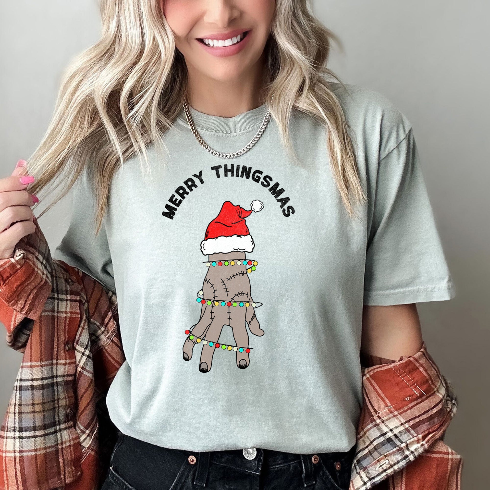 Merry Thingsmas Christmas Wednesday Spooky Zombie Holiday Haunt Comfort Colors Tee