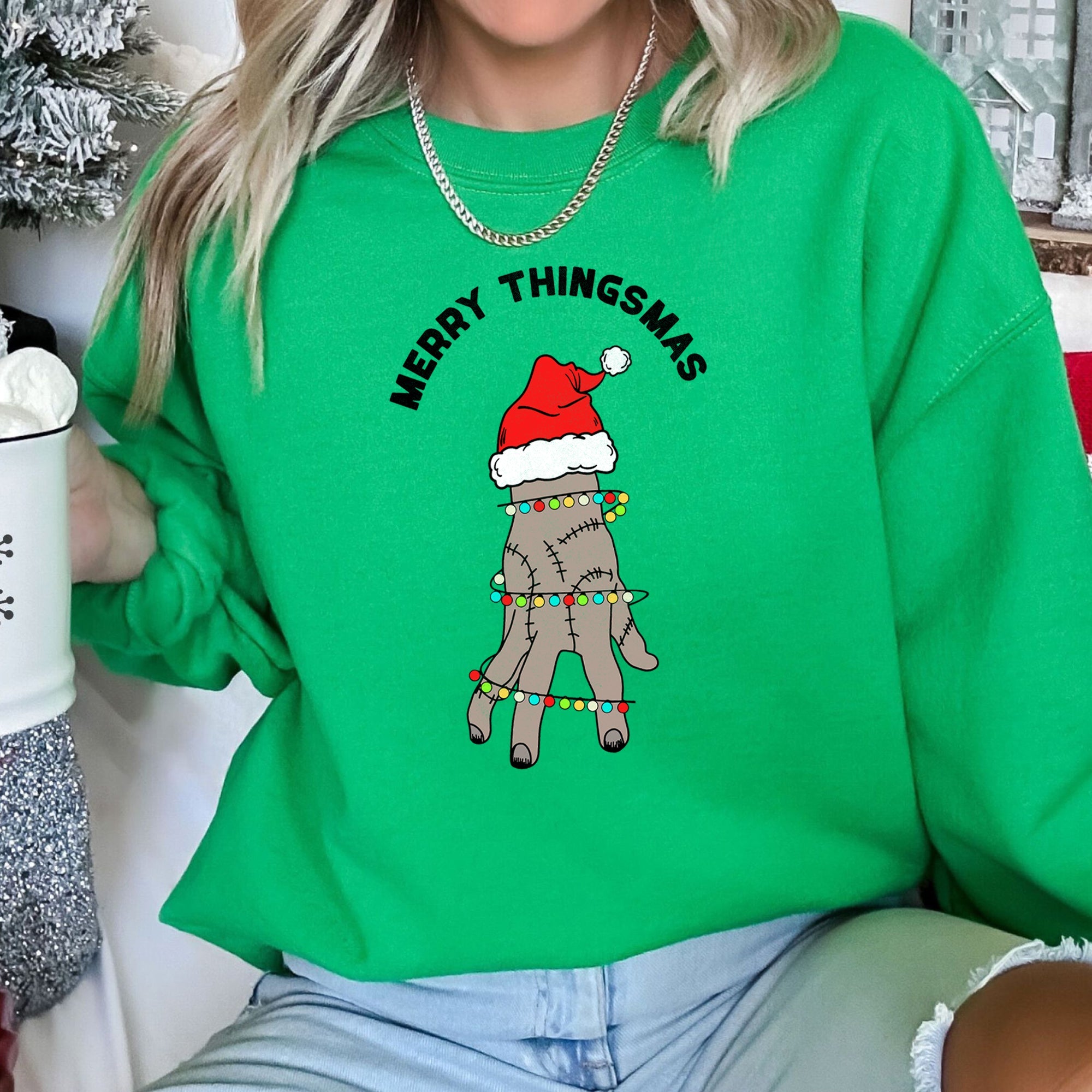Merry Thingsmas, Wednesday Christmas Celebration Holiday Season Edition Sweatshirt