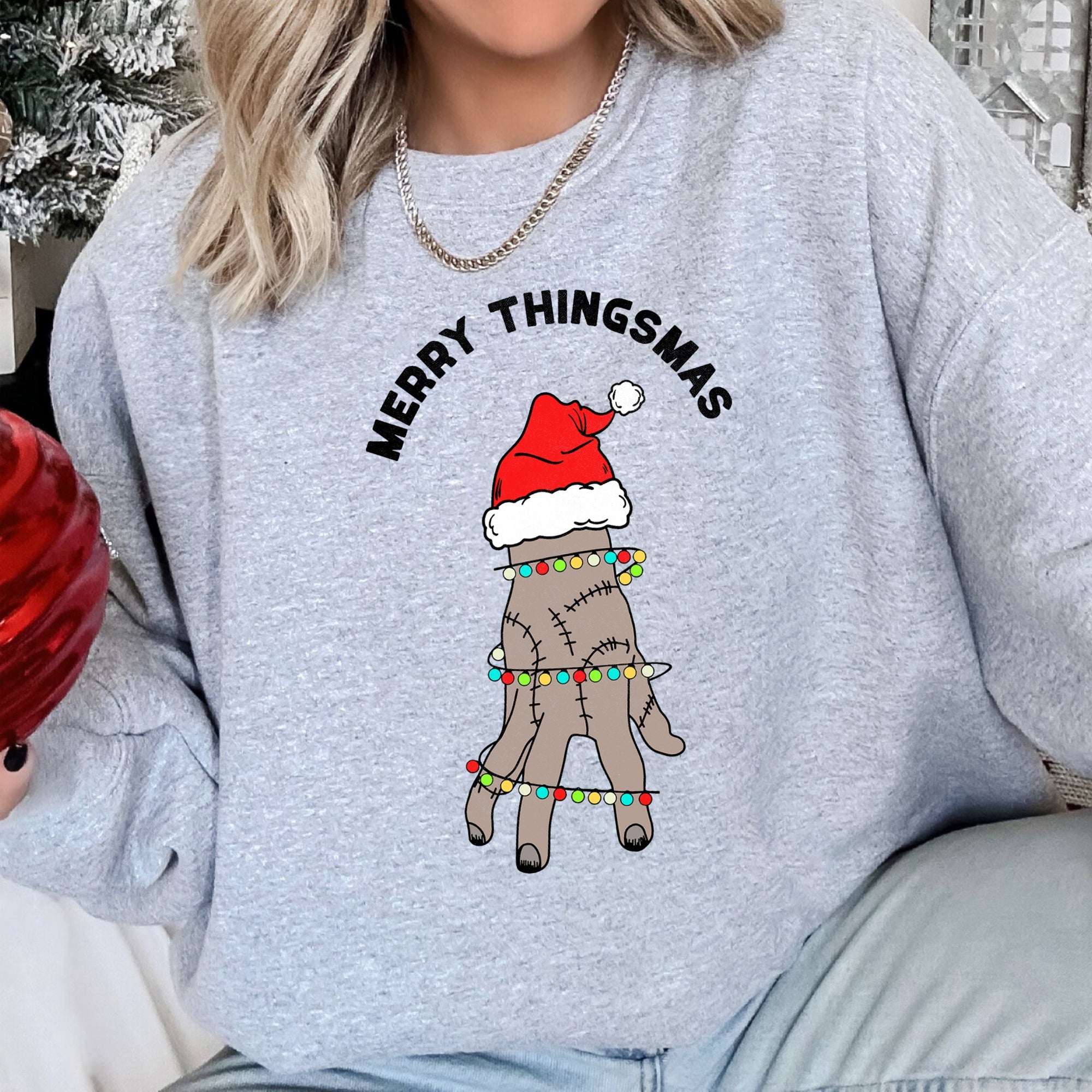 Merry Thingsmas, Wednesday Christmas Celebration Holiday Season Edition Sweatshirt