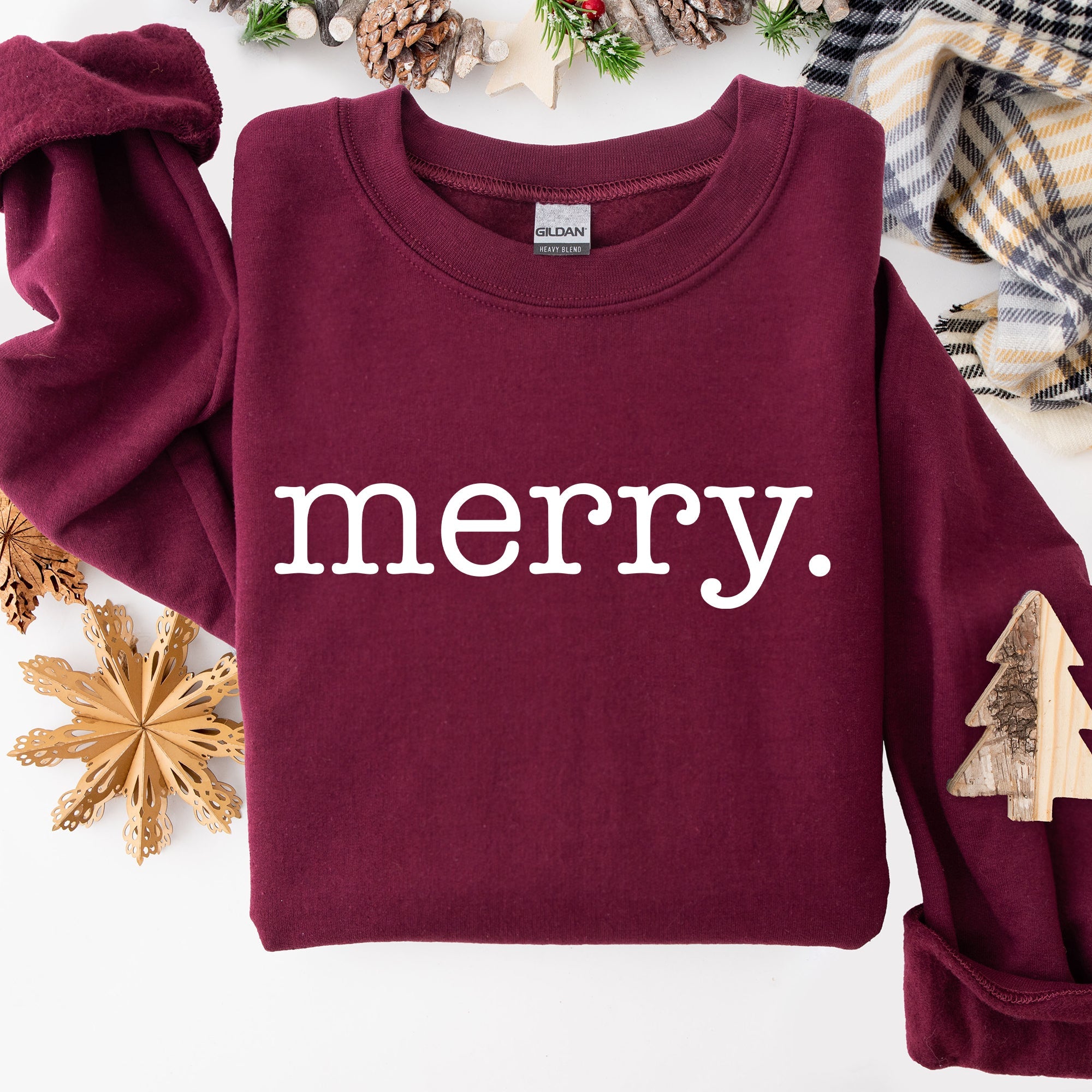 Merry Classic Minimalist Christmas Winter Snow Santa Xmas Seasonal Edition Sweatshirt