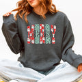 Merry Varsity Santa Checkered Christmas Vintage Edition Retro Holiday Sweatshirt