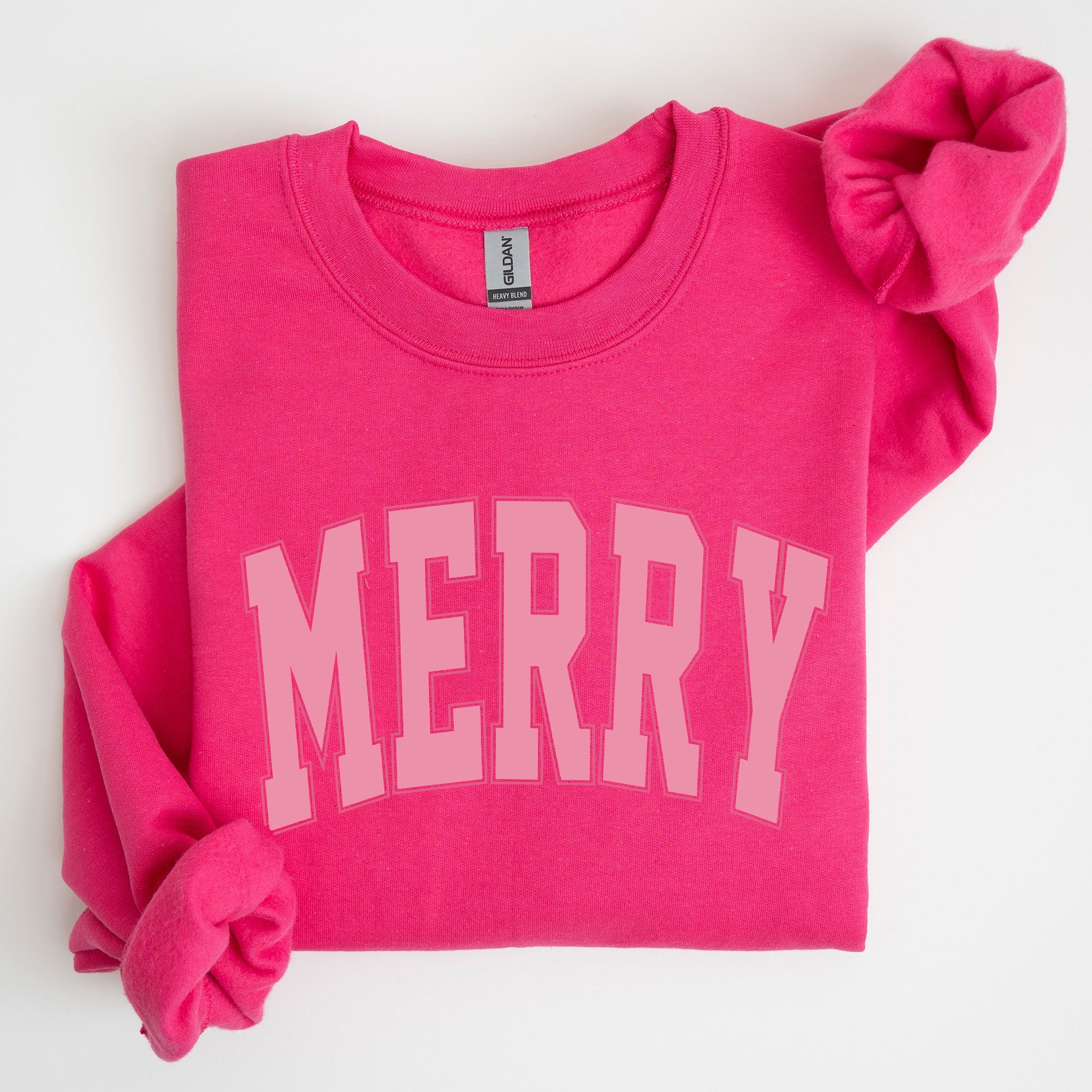 Merry Varsity Collegiate Christmas Santa Winter Xmas Holiday Seasonal Graphic Sweatshirt
