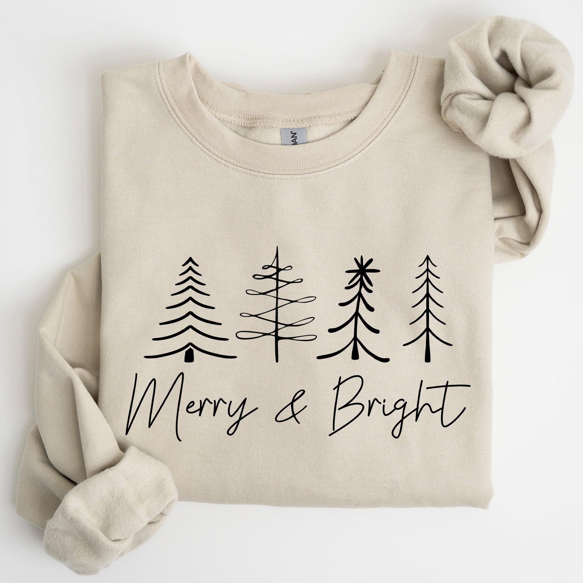 Merry And Bright Christmas Minimalist Winter Snow Santa Xmas Holiday Cozy Sweatshirt