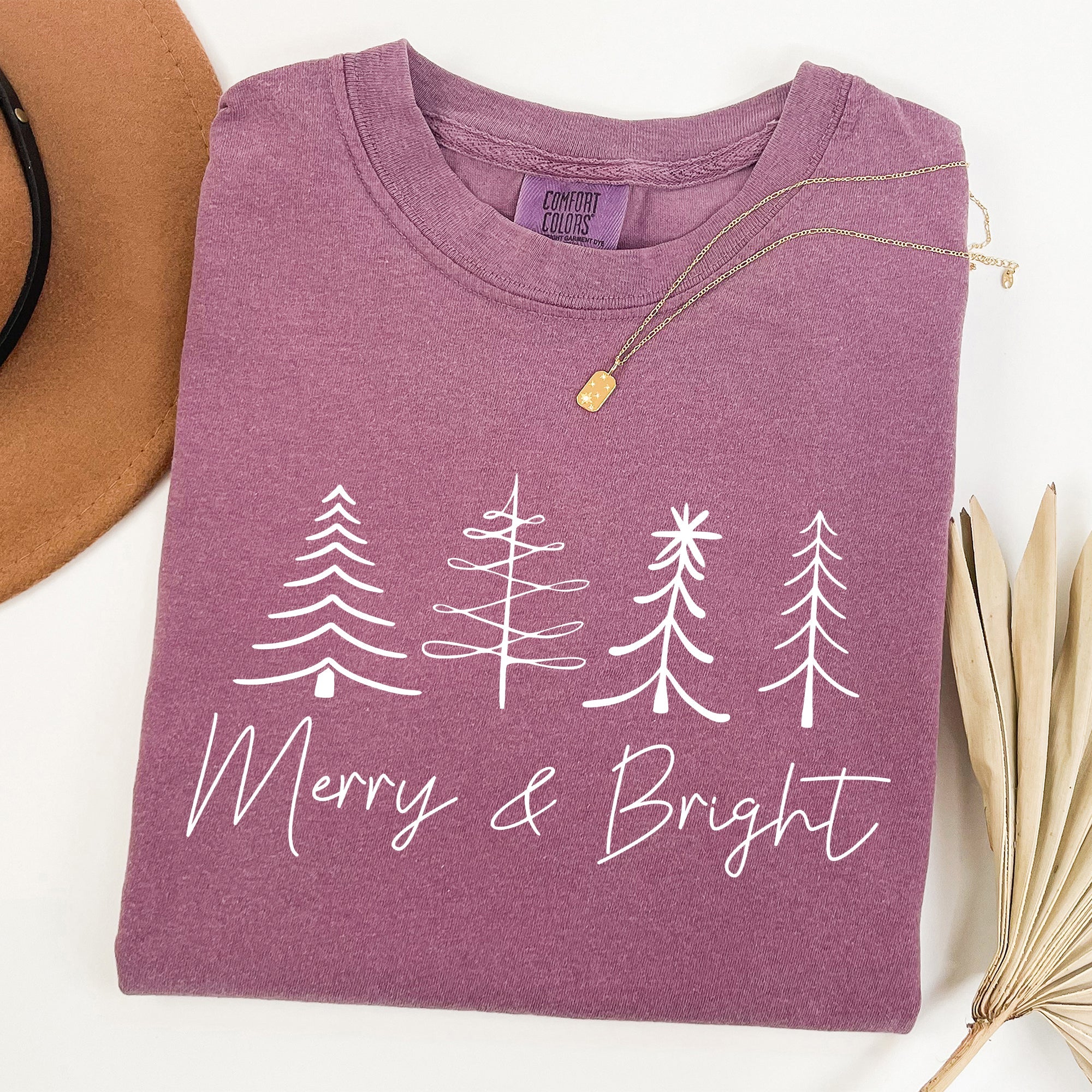 Merry And Bright Limited Edition Christmas Minimalist Winter Snow Santa Xmas Comfort Colors Tee