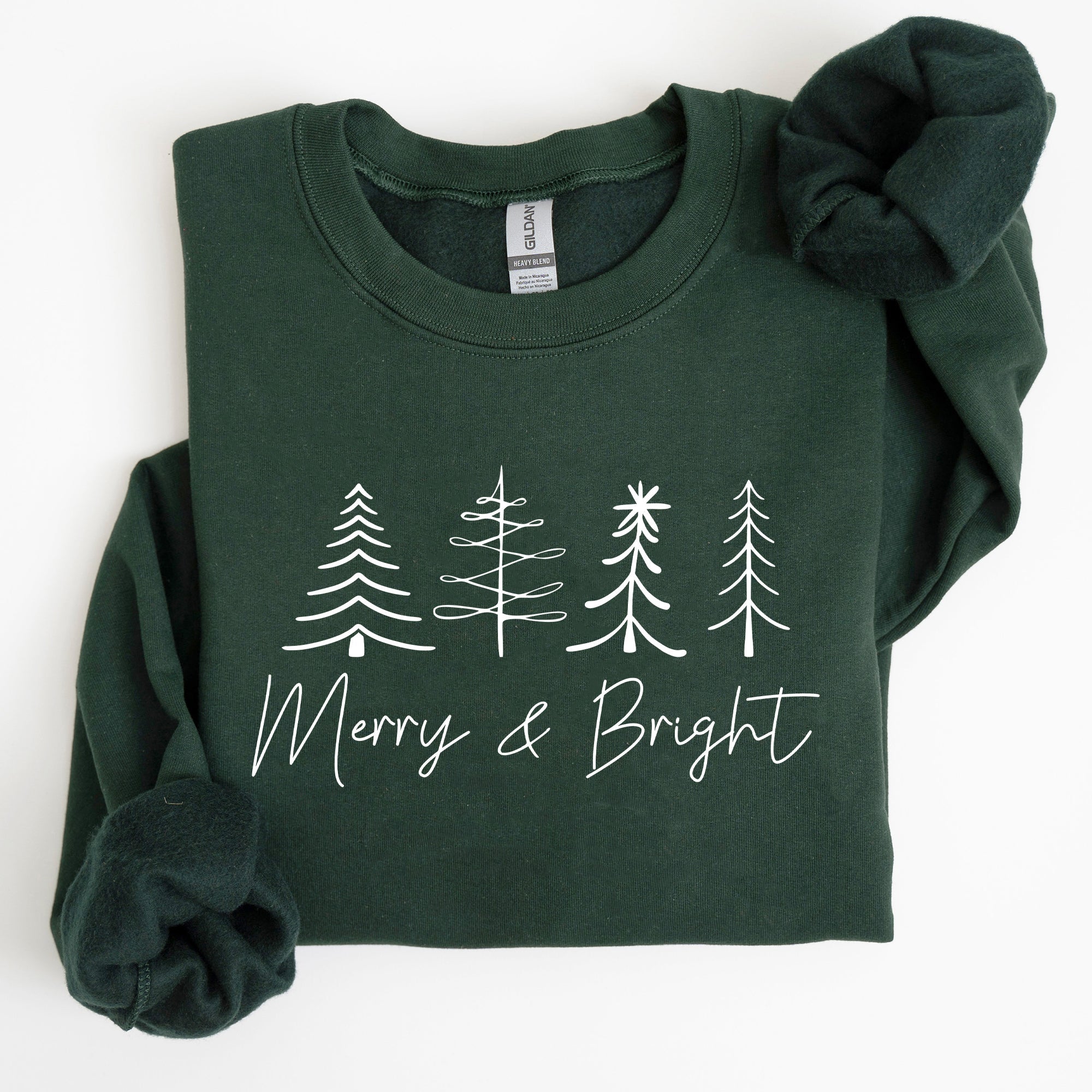 Merry And Bright Christmas Minimalist Winter Snow Santa Xmas Holiday Cozy Sweatshirt