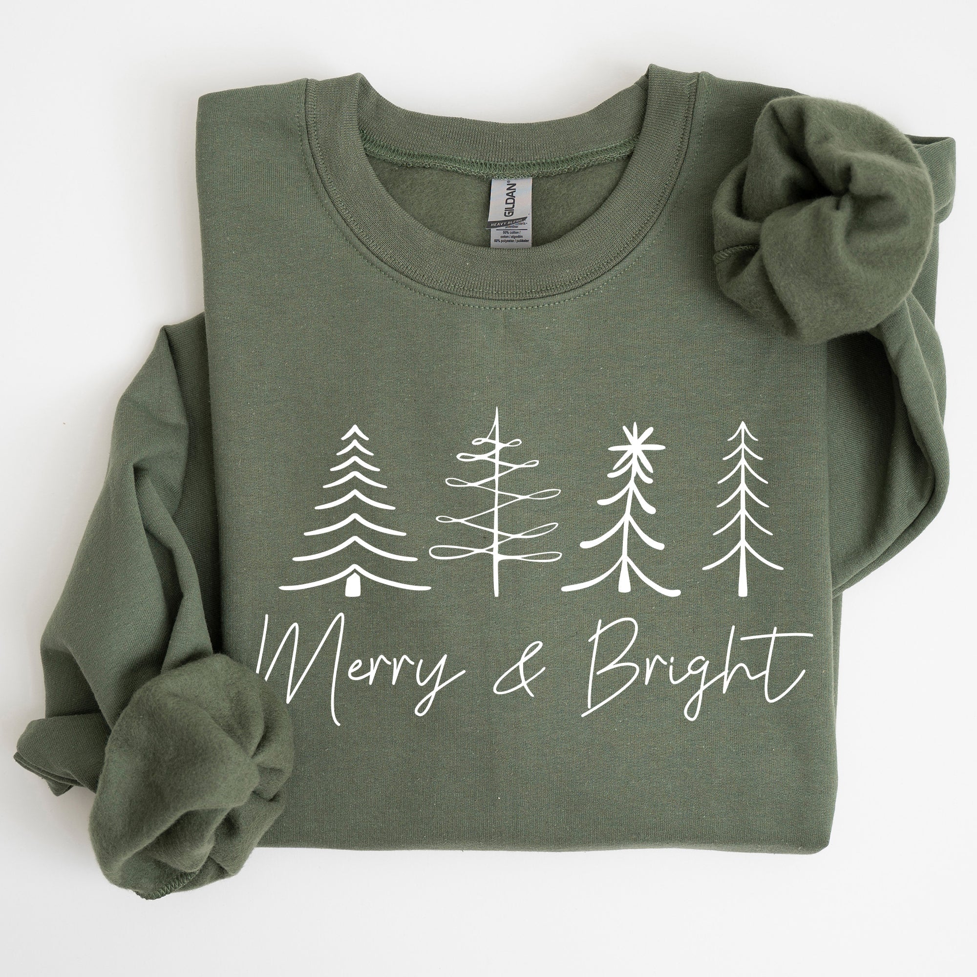Merry And Bright Christmas Minimalist Winter Snow Santa Xmas Holiday Cozy Sweatshirt