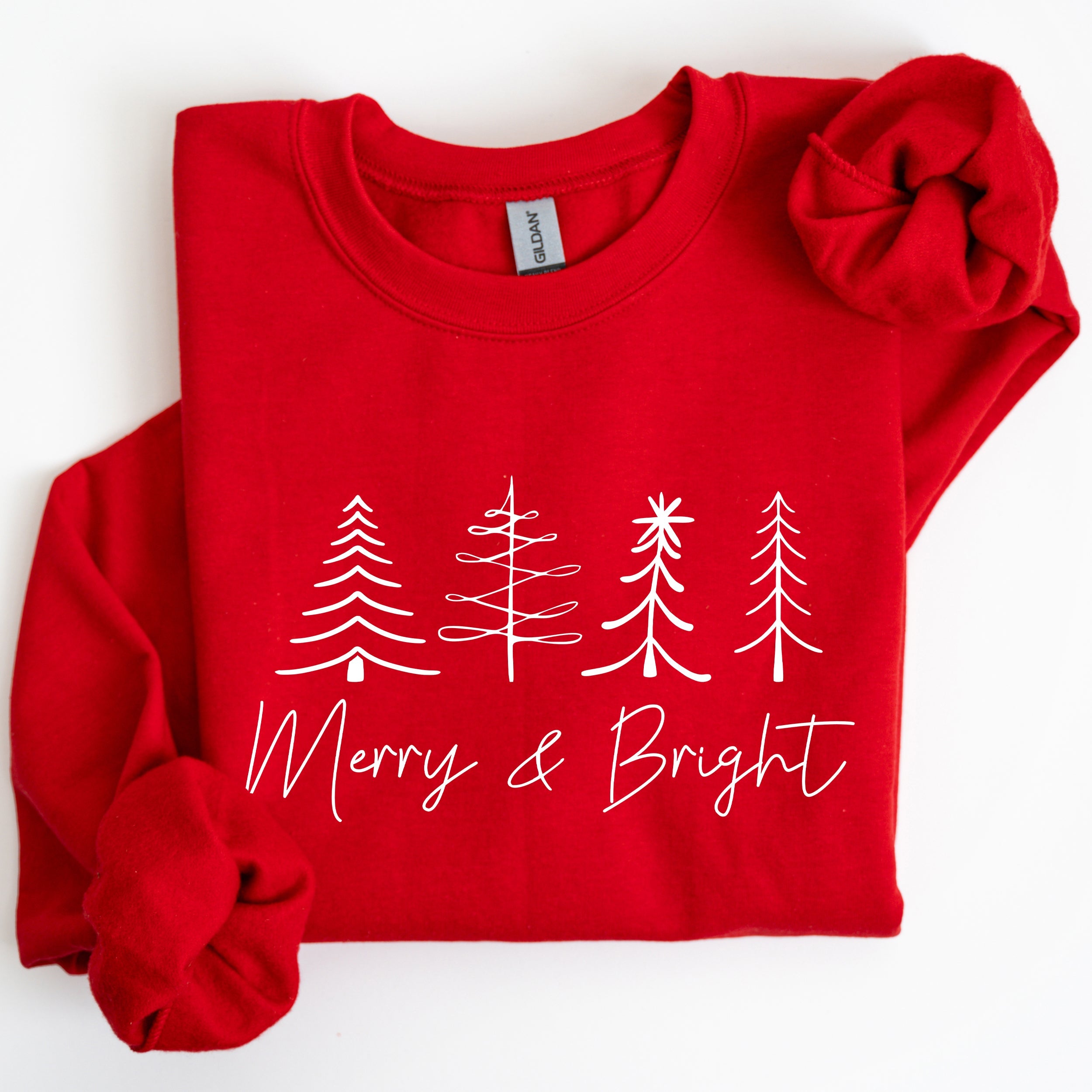 Merry And Bright Christmas Minimalist Winter Snow Santa Xmas Holiday Cozy Sweatshirt