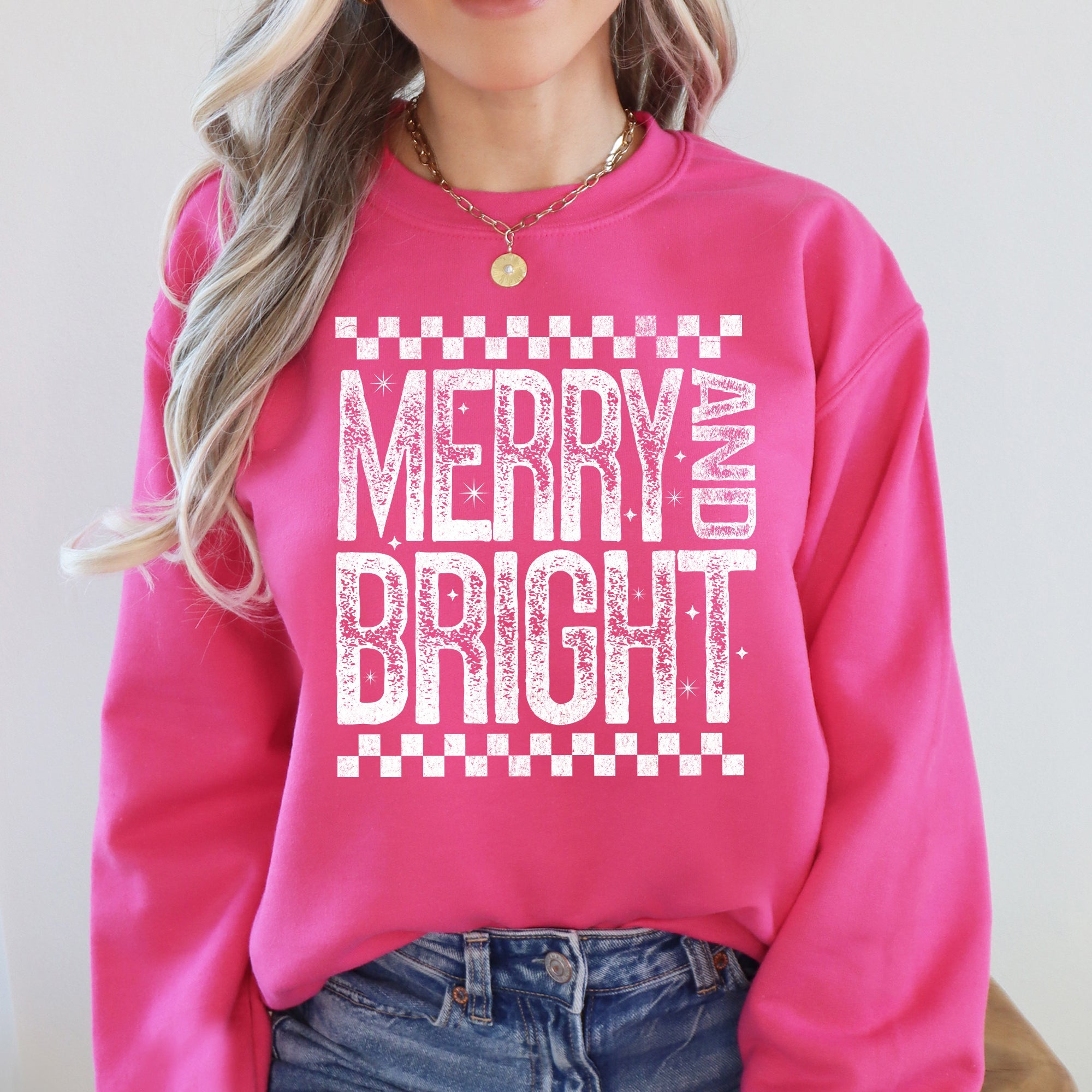 Meowy Christmas Merry And Bright Retro Vintage Festive Cozy Warm Winter Holiday Graphic Sweatshirt