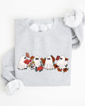 Mini Halloween Ghosts Cute Floral Garden Autumnal Patchwork Cozy Seasonal Print With Flowers And Ghosts Sweatshirt