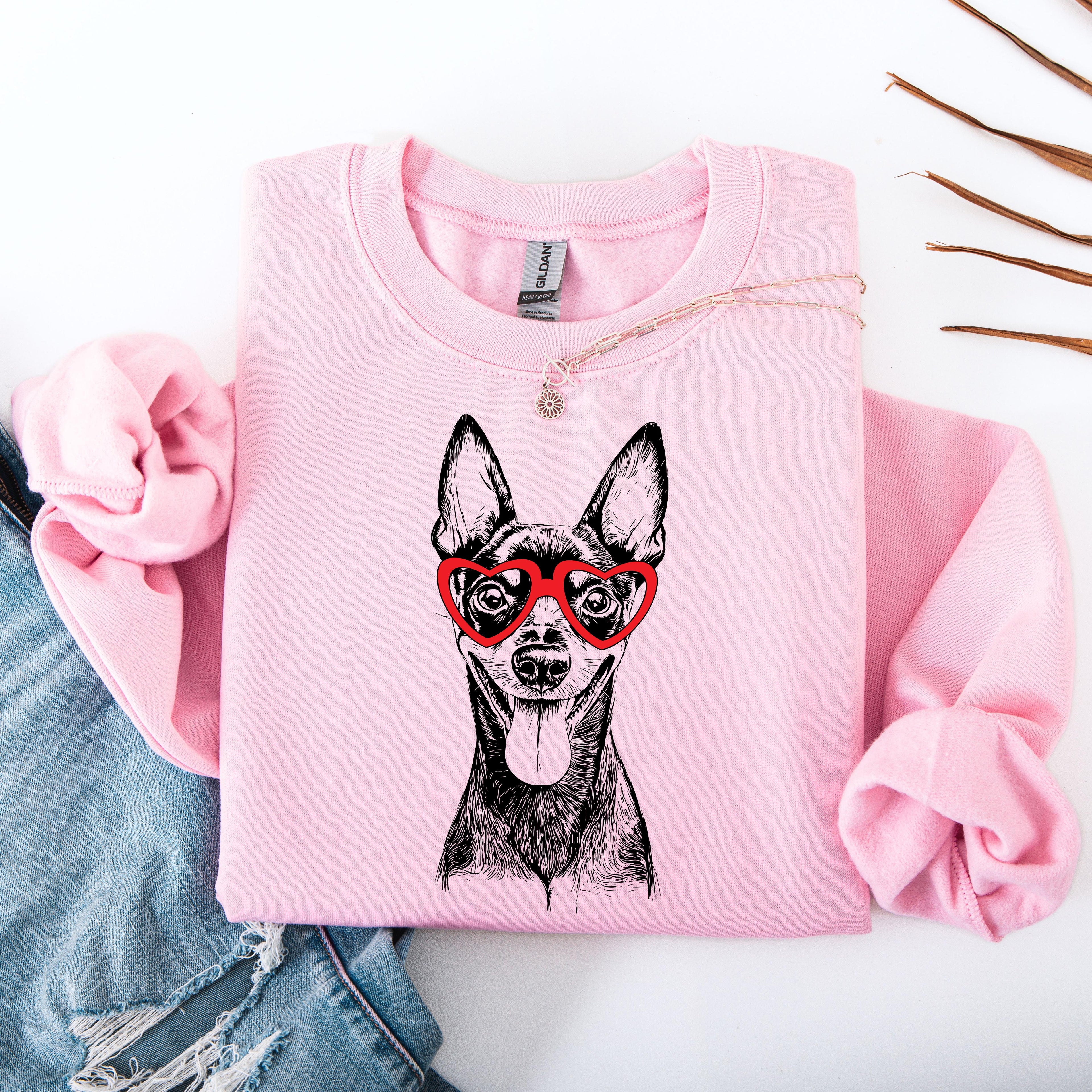 Miniature Pinscher Min Pin Dog Lover Portrait Print Artwork Cozy Everyday Wardrobe Sweatshirt
