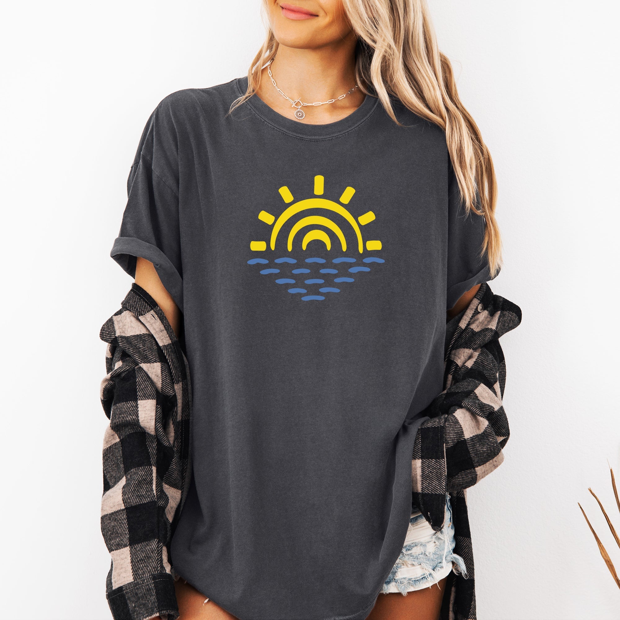 Minimalist Sunset Summer Beach Vibes Edition Premium Soft Cotton Comfort Colors Tee