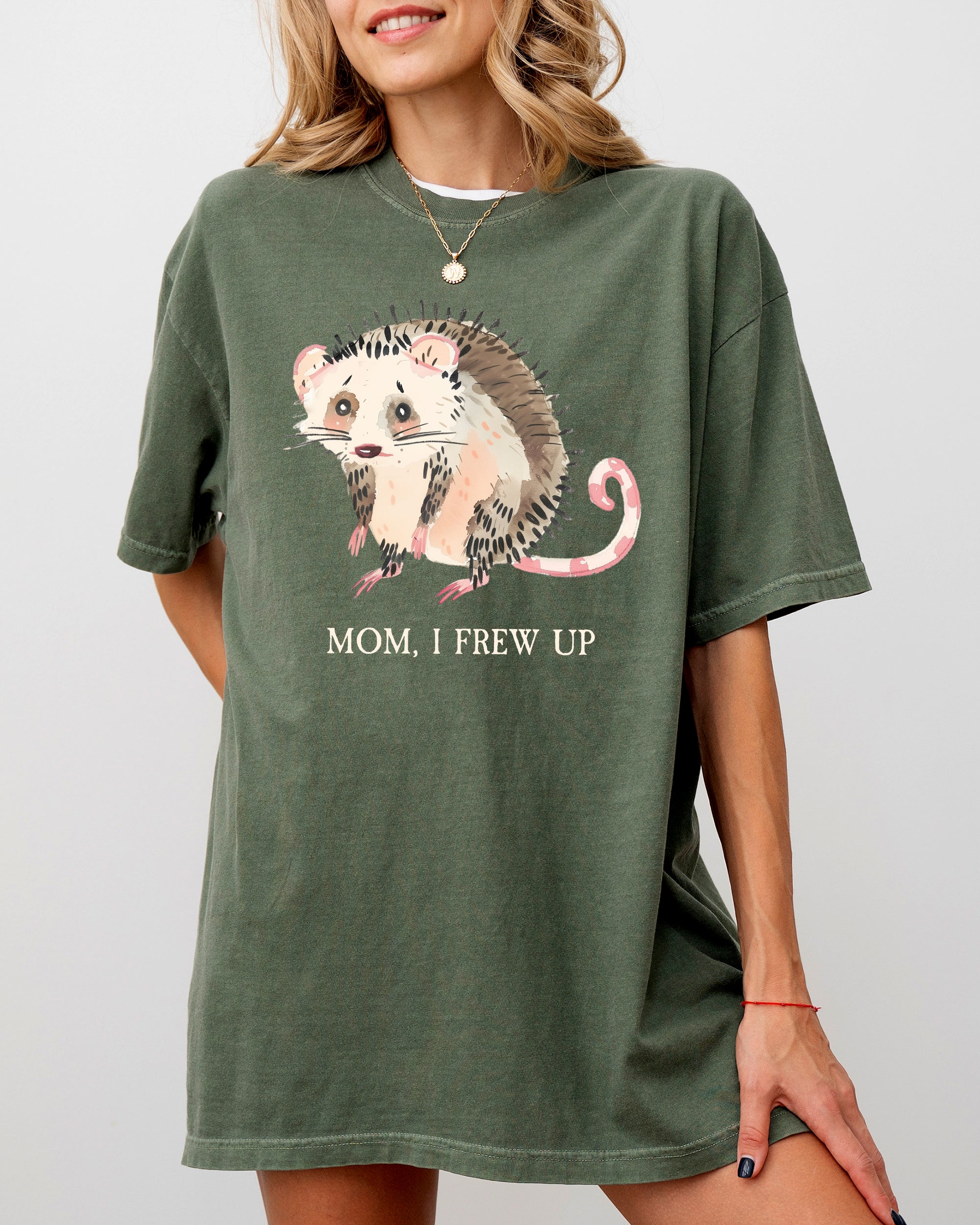 Mom, I Frew Up, Possum, Opossum, Cute, Aesthetic, Funny Shirt Comfort Colors Tee