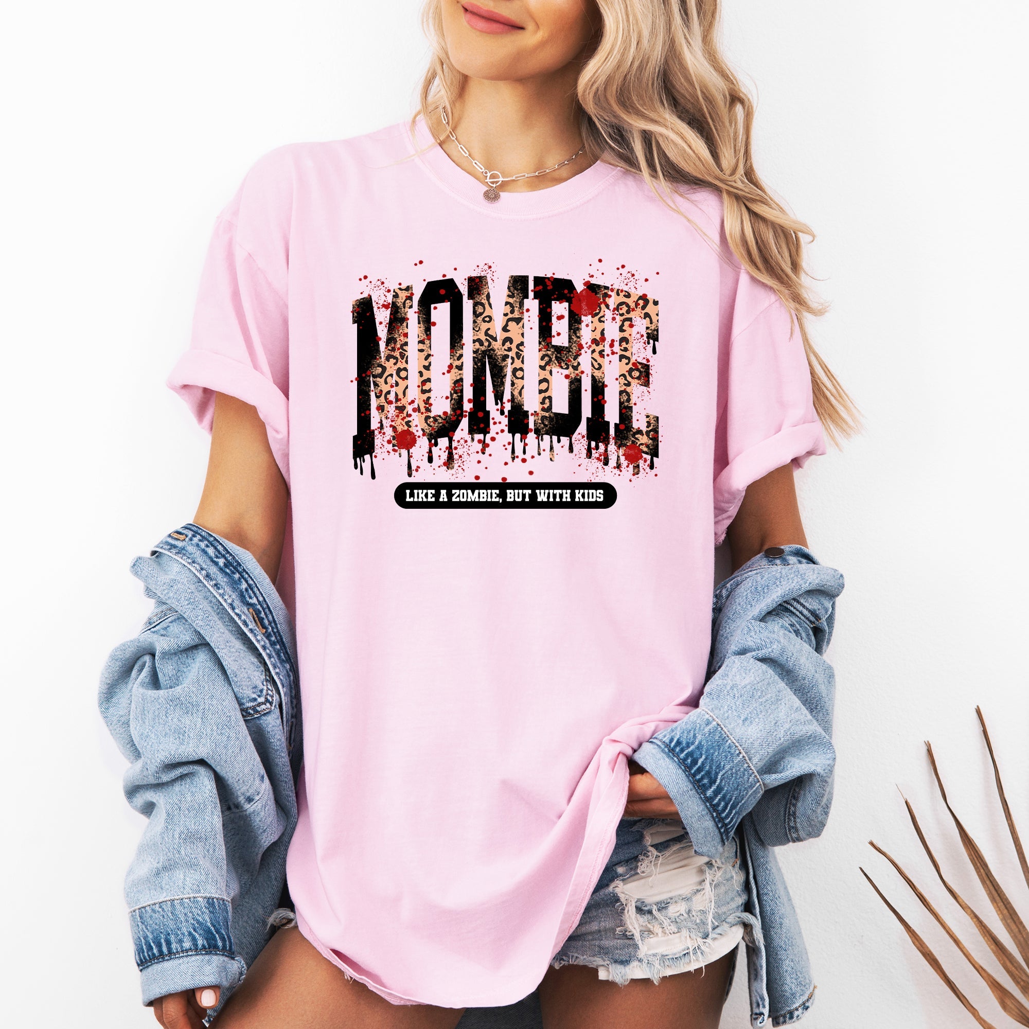 Mombie Like A Zombie But With Kids Halloween Witch Spooky Mom Life Comfort Colors Tee