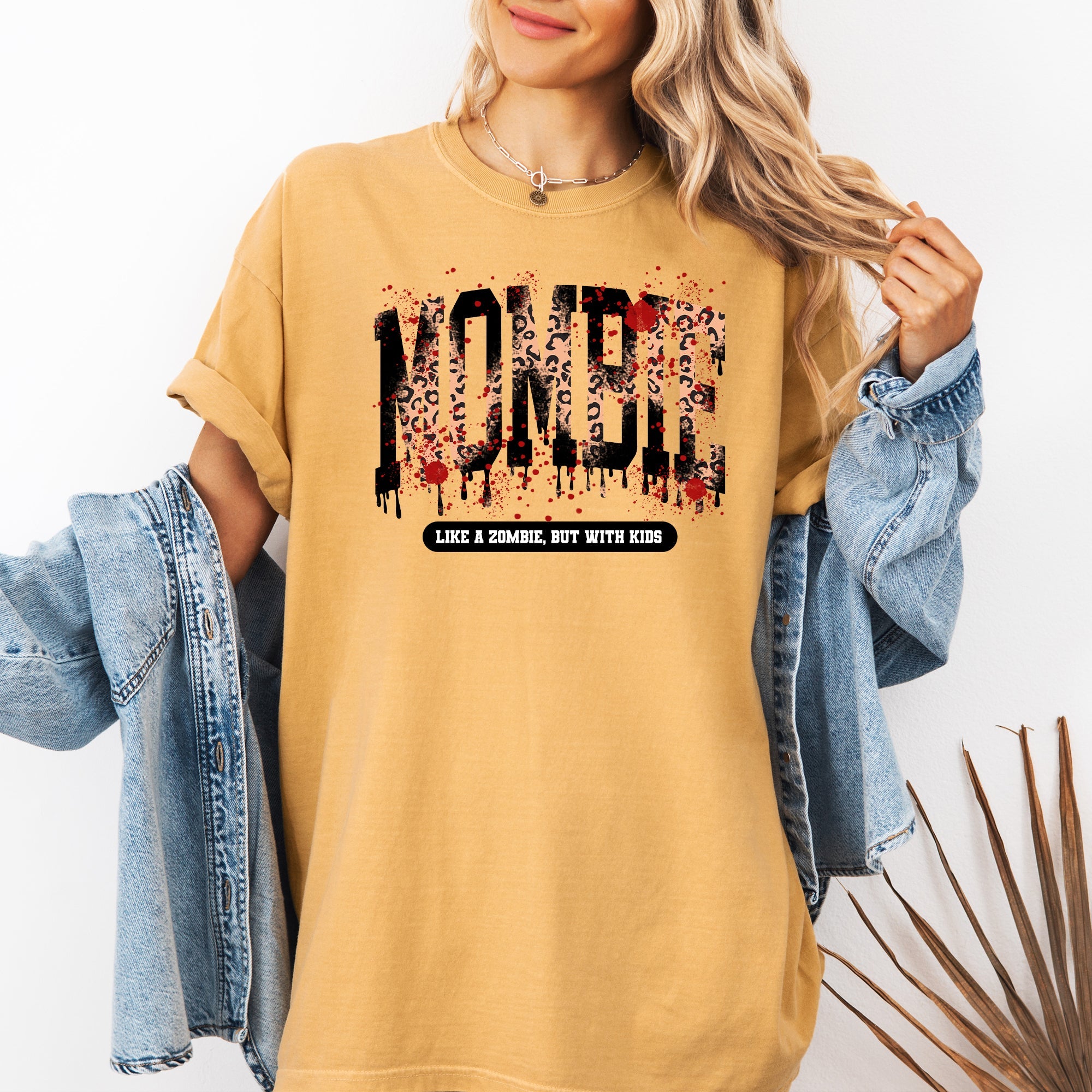 Mombie Like A Zombie But With Kids Halloween Witch Spooky Mom Life Comfort Colors Tee