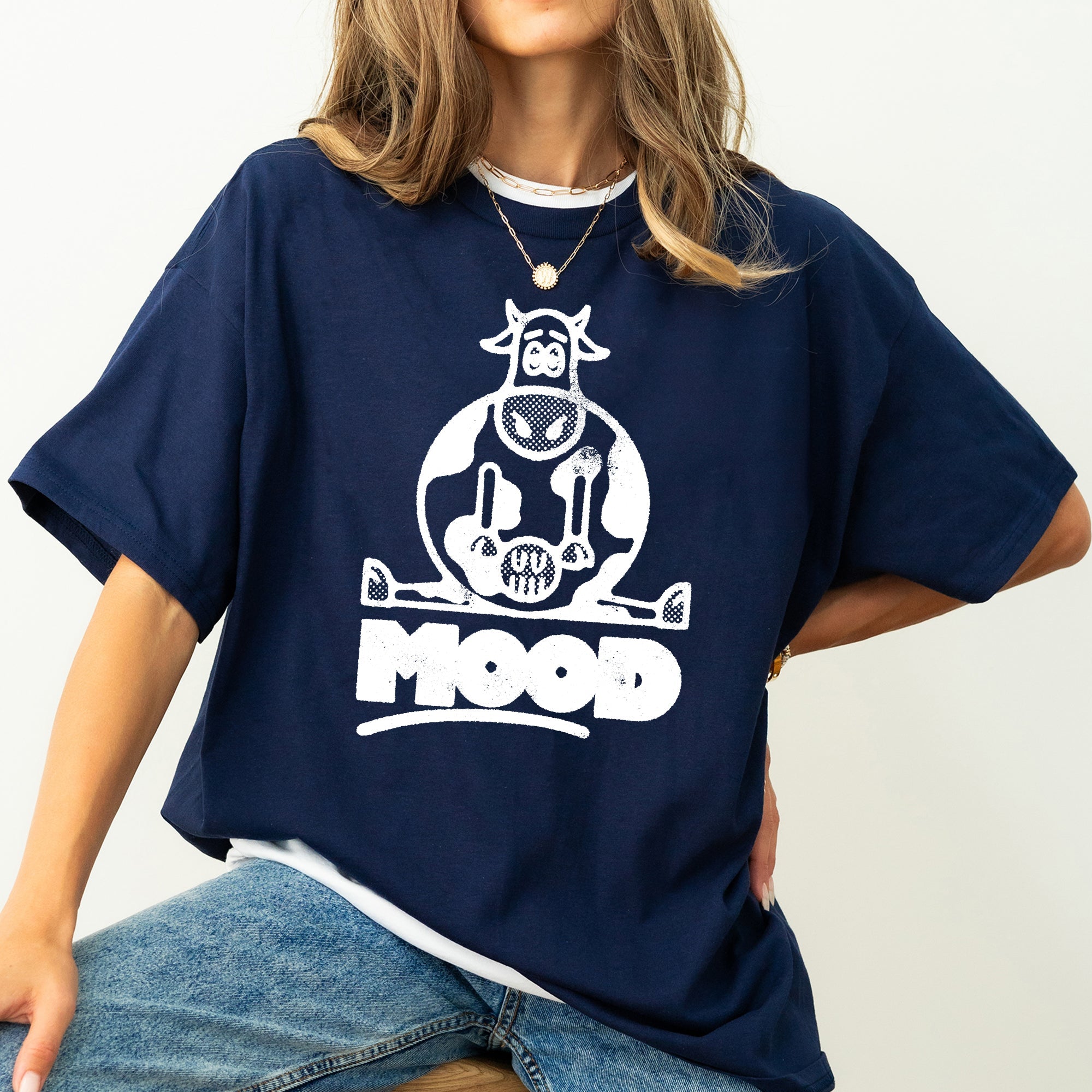 Moo'd Cow Moody Positive Mental Health Quote Encouraging Self Love And Kindness Comfort Colors Tee