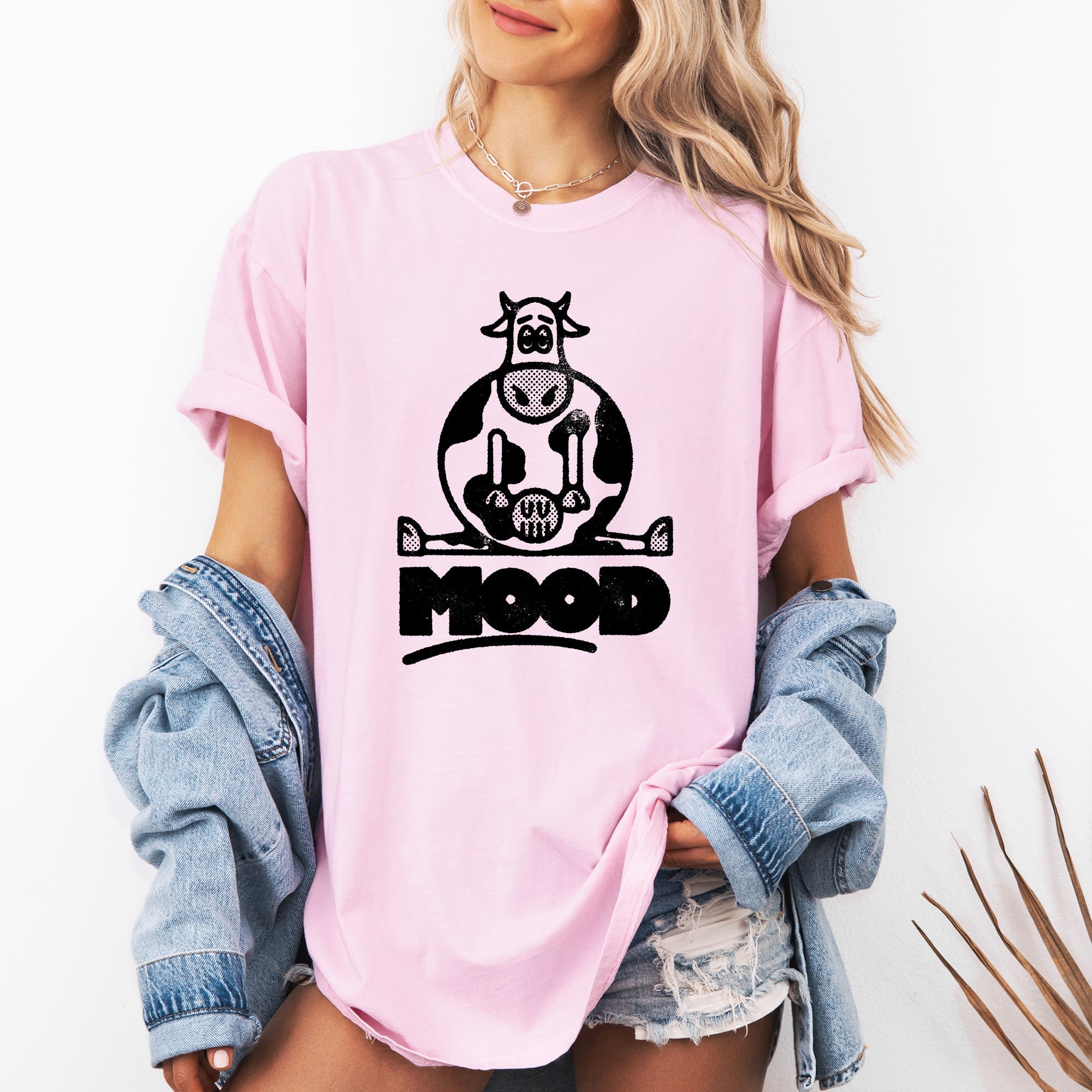 Moo'd Cow Moody Positive Mental Health Quote Encouraging Self Love And Kindness Comfort Colors Tee
