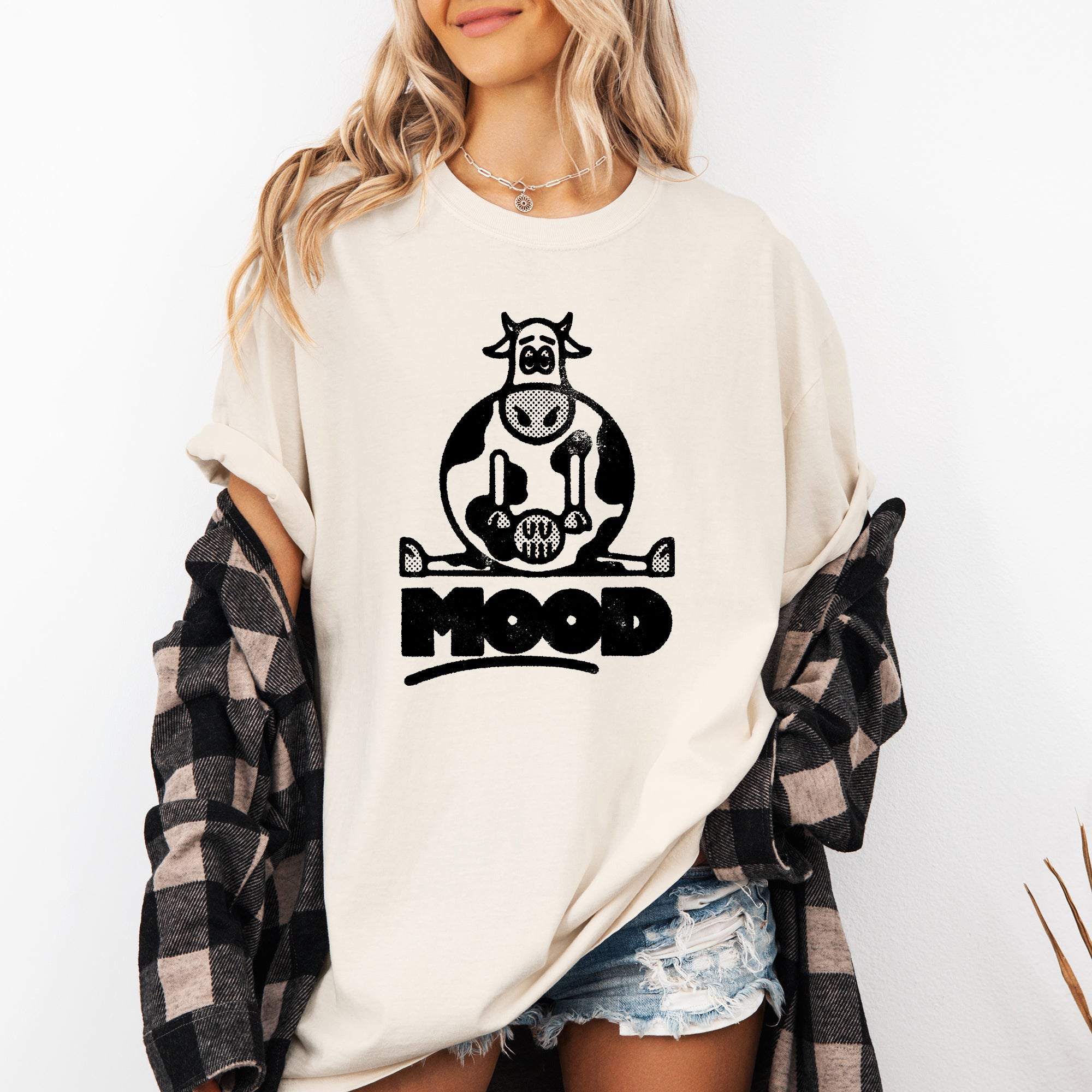 Moo'd Cow Moody Positive Mental Health Quote Encouraging Self Love And Kindness Comfort Colors Tee