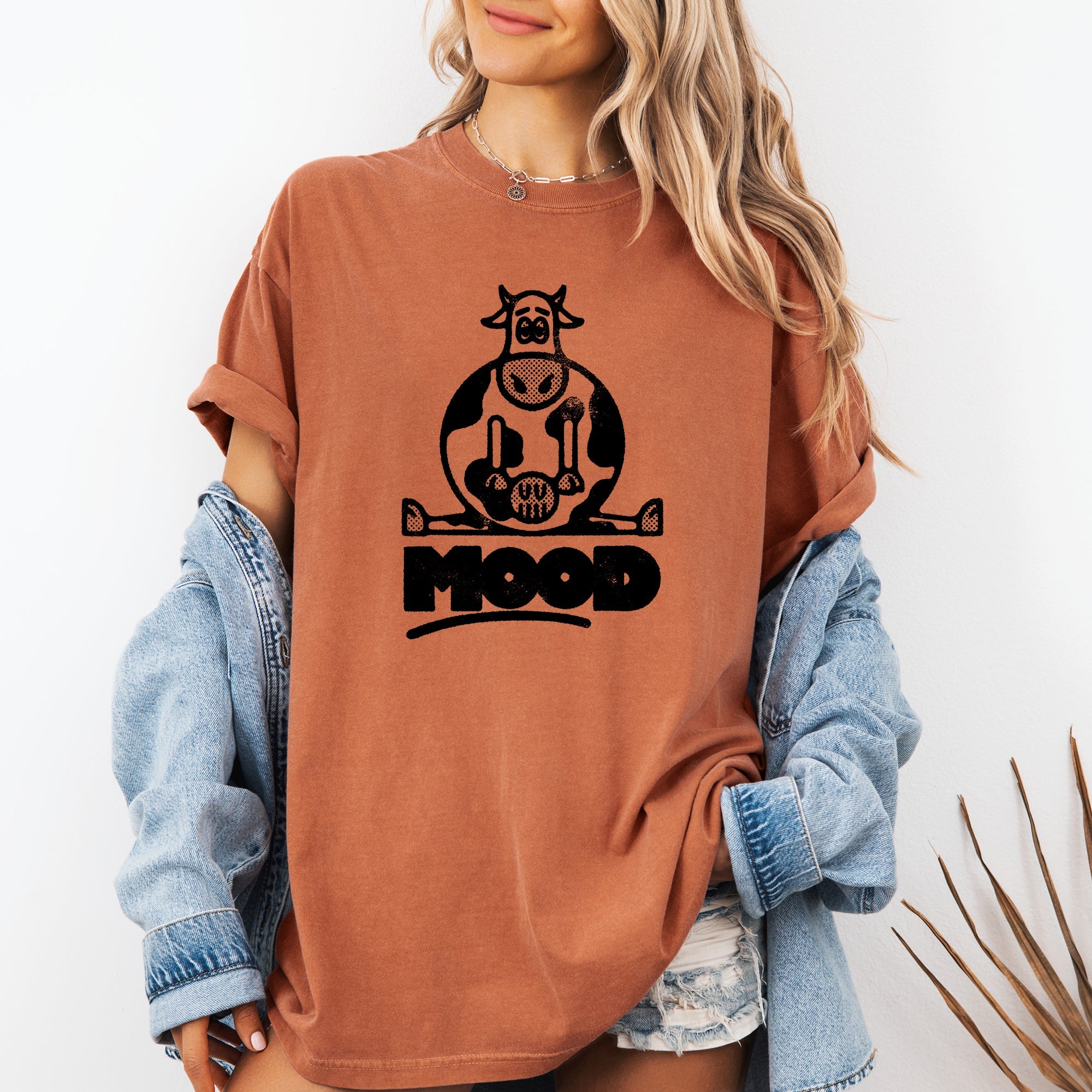 Moo'd Cow Moody Positive Mental Health Quote Encouraging Self Love And Kindness Comfort Colors Tee