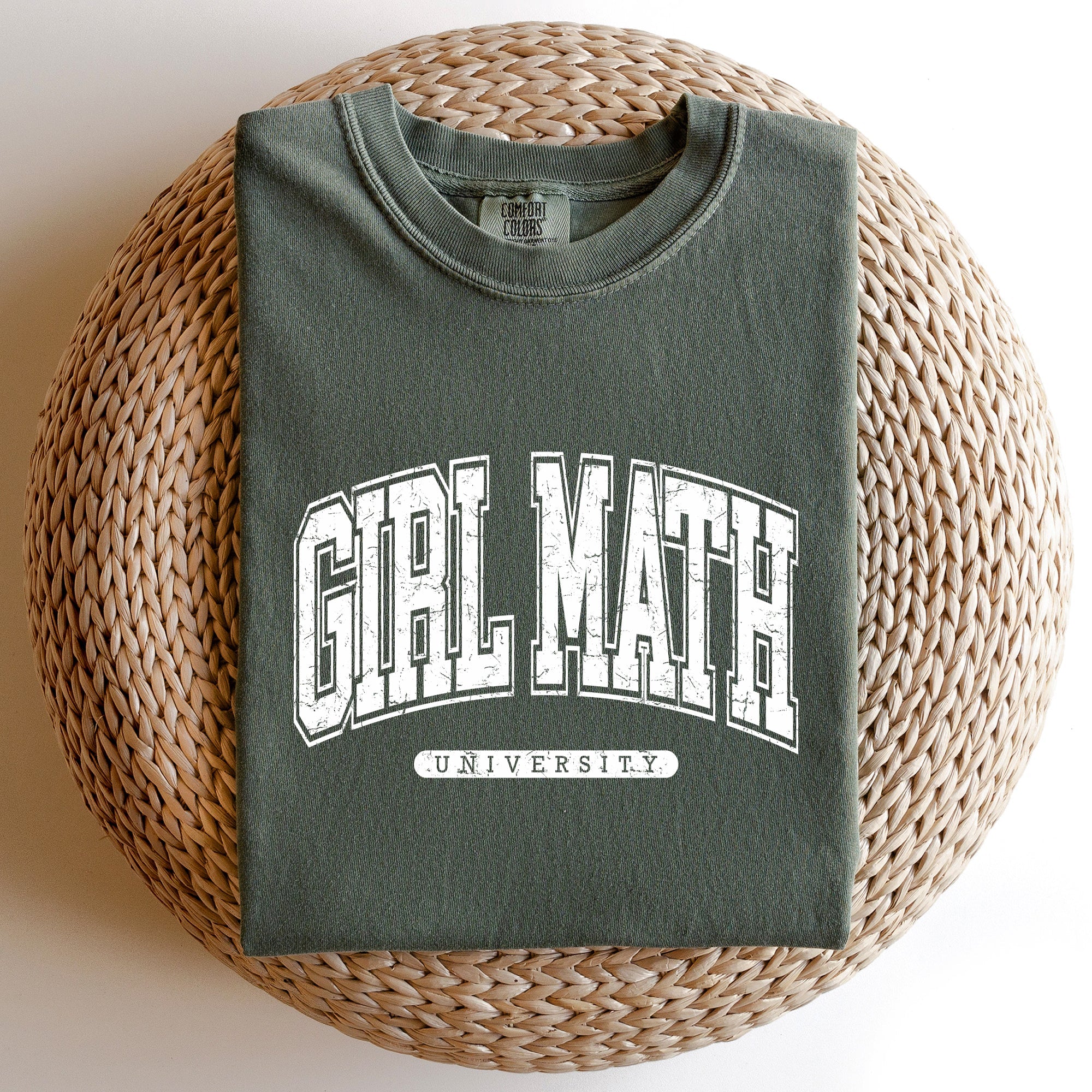 Girl Math University Retro Academic Chic Vintage Inspired Premium Quality Comfort Colors Tee