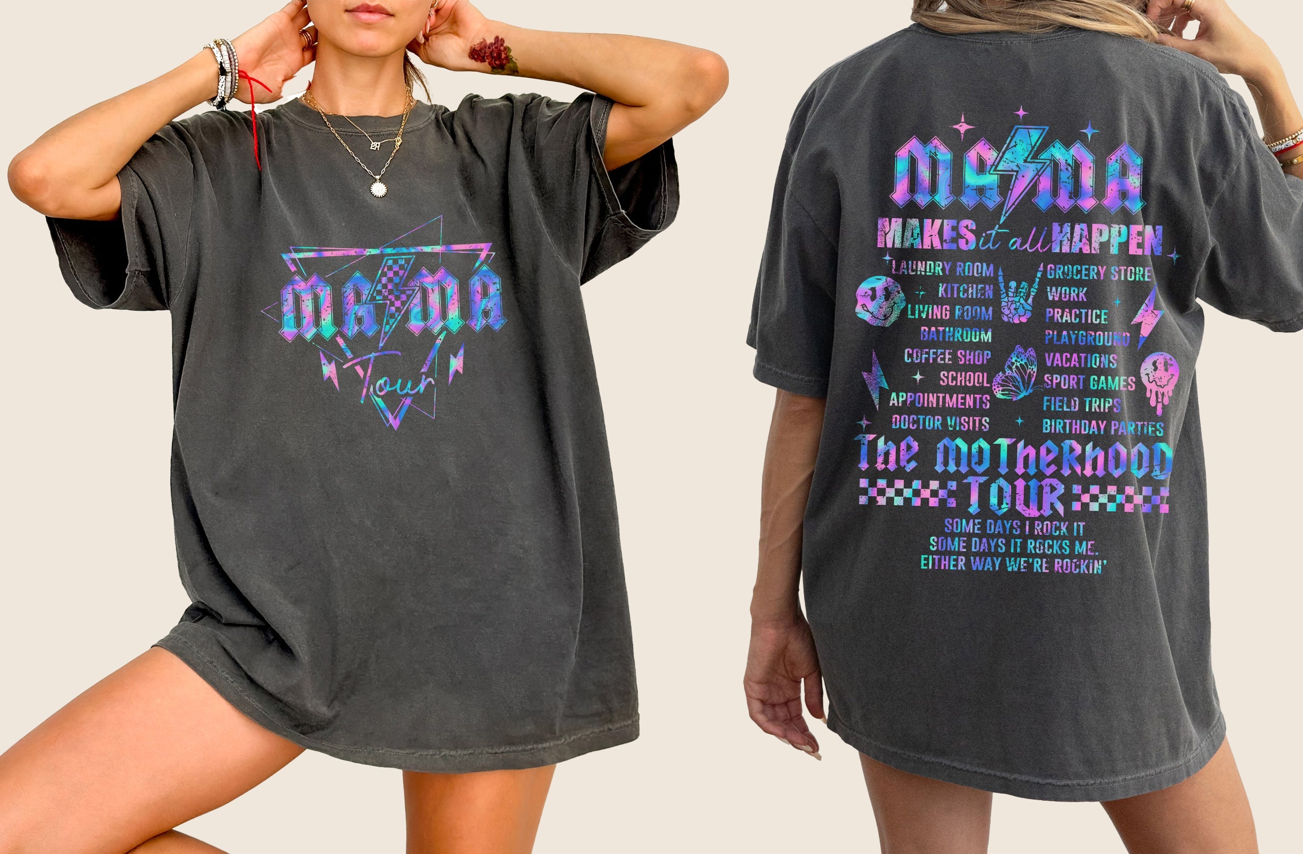 Motherhood Tour Mama Concert Some Days I Rock It Comfort Colors Tee