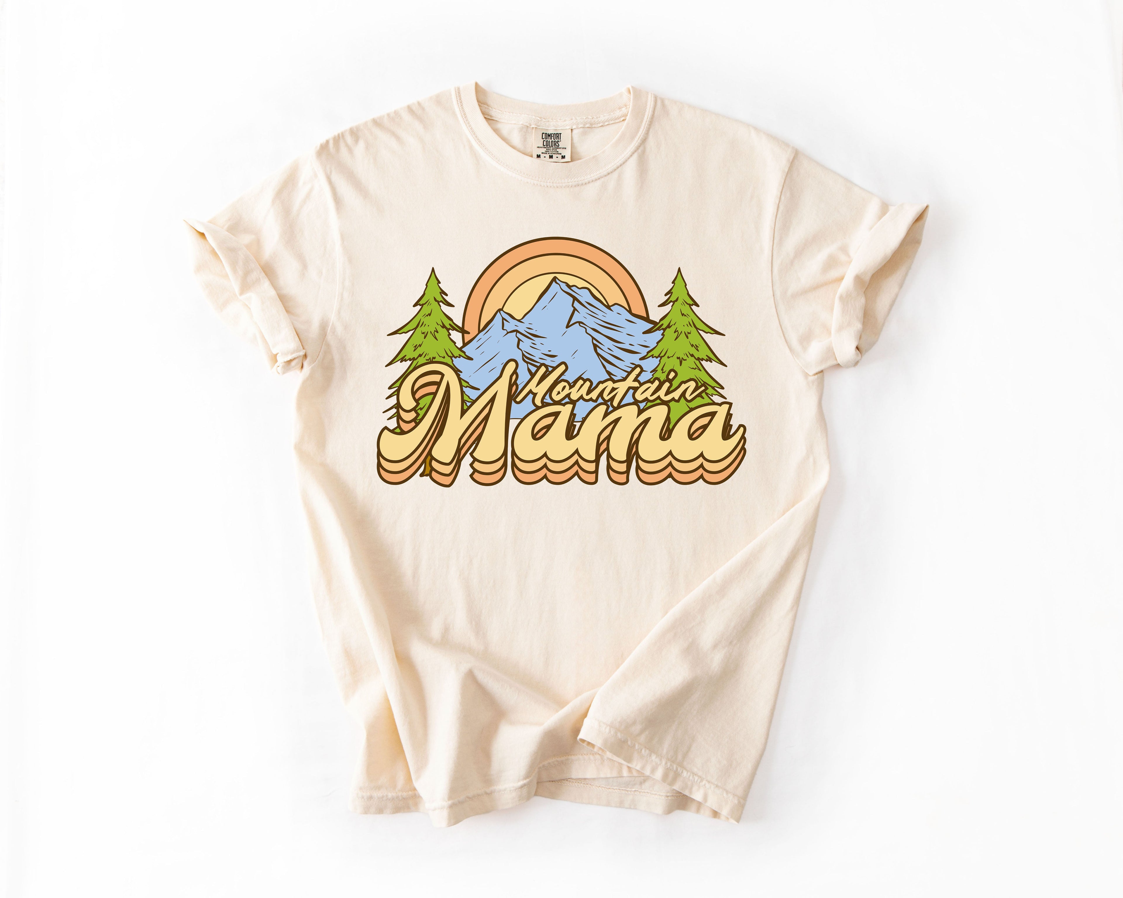 Mountain Mama Adventure Boat Lake Life Camping Outdoor Nature Travel Comfort Colors Tee