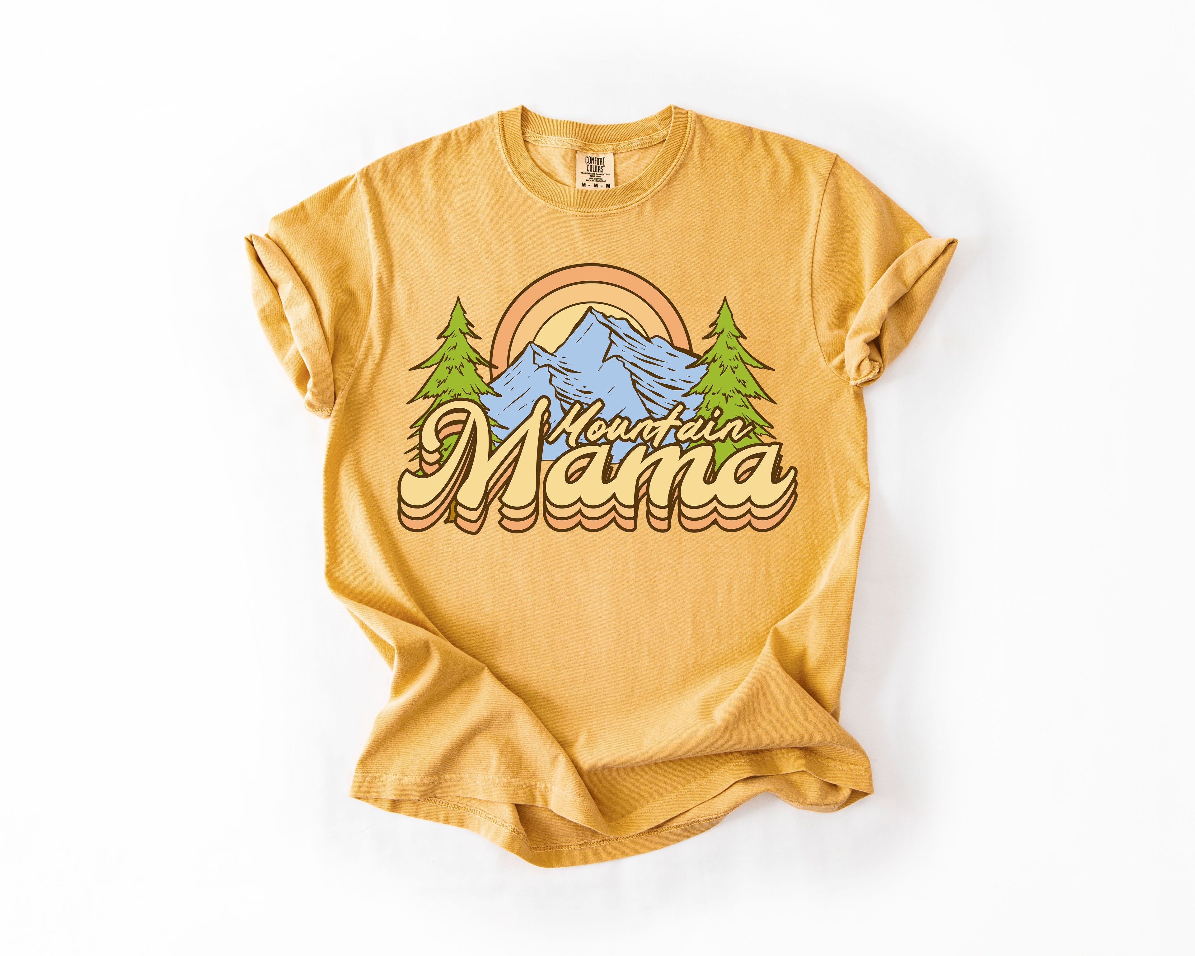 Mountain Mama Adventure Boat Lake Life Camping Outdoor Nature Travel Comfort Colors Tee