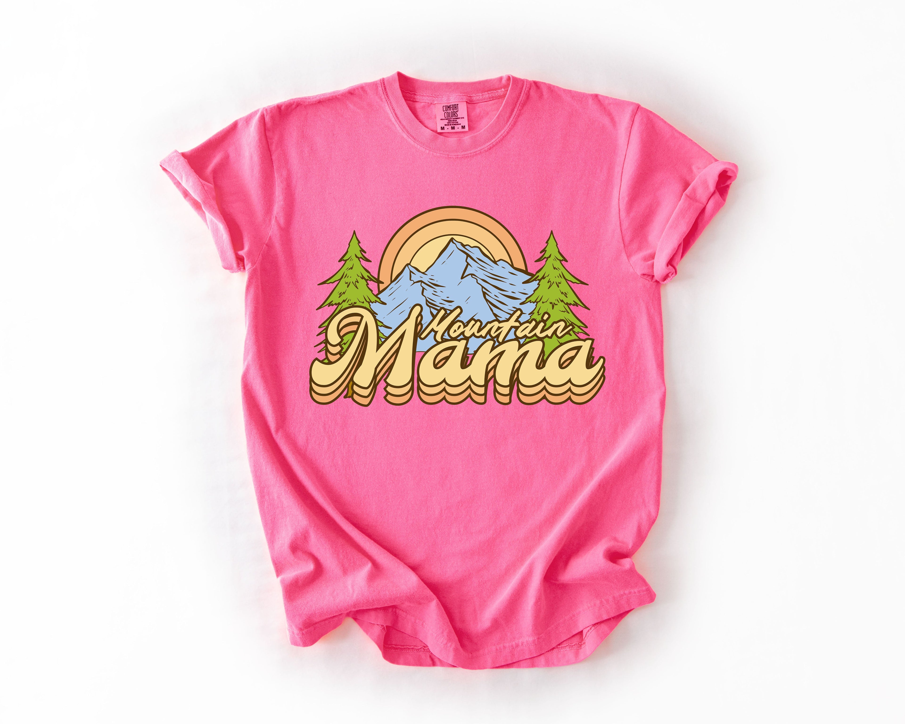 Mountain Mama Adventure Boat Lake Life Camping Outdoor Nature Travel Comfort Colors Tee