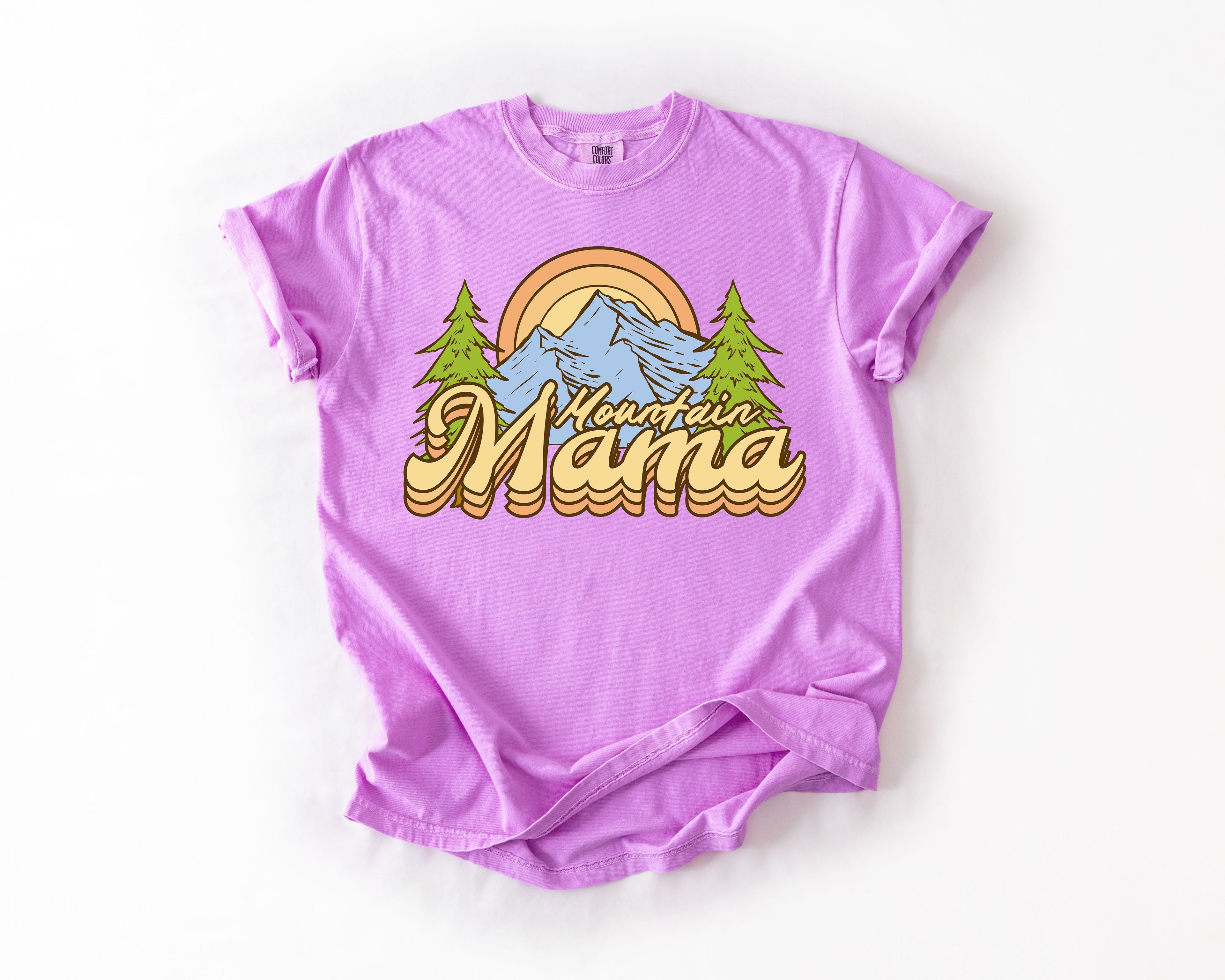 Mountain Mama Adventure Boat Lake Life Camping Outdoor Nature Travel Comfort Colors Tee