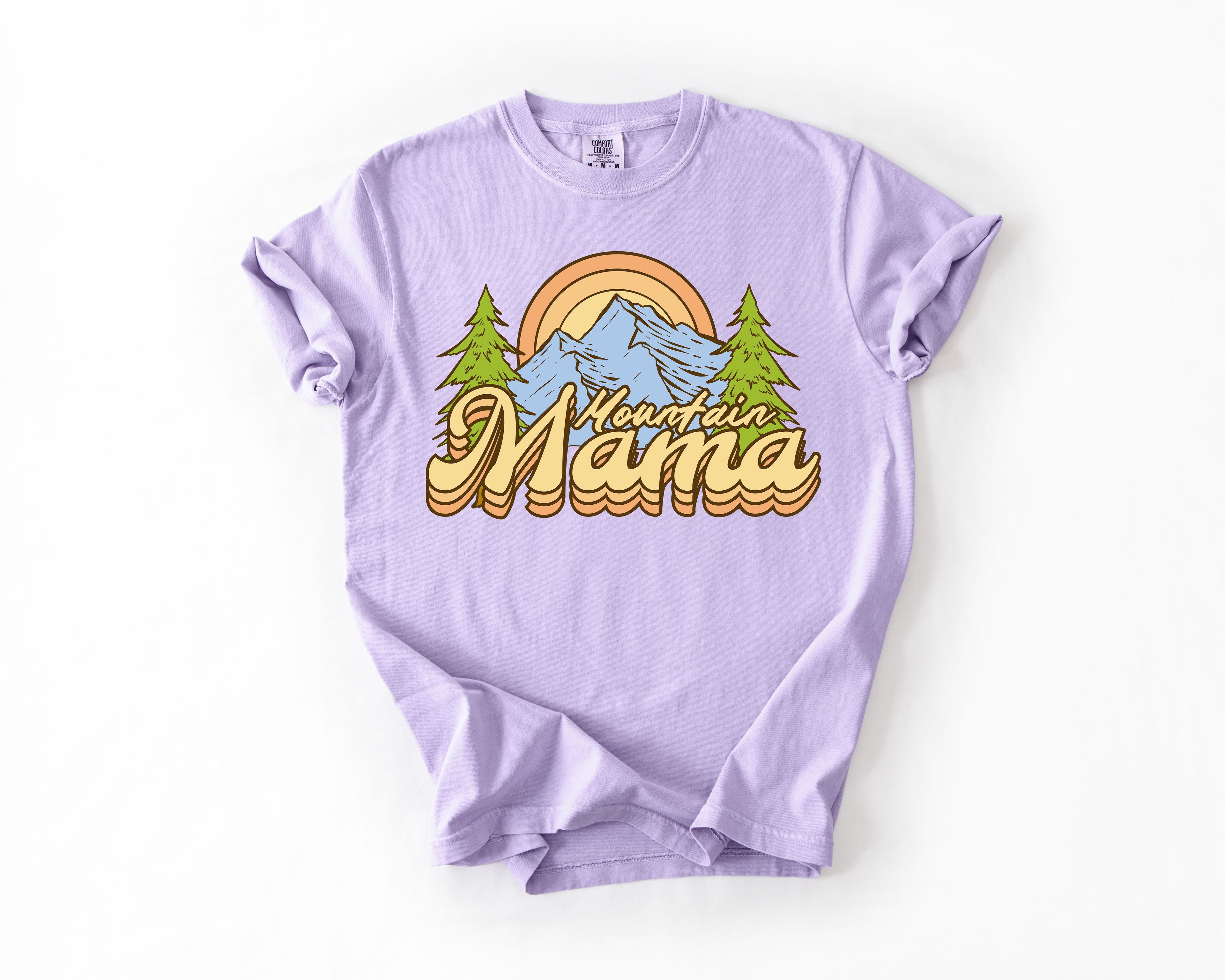 Mountain Mama Adventure Boat Lake Life Camping Outdoor Nature Travel Comfort Colors Tee