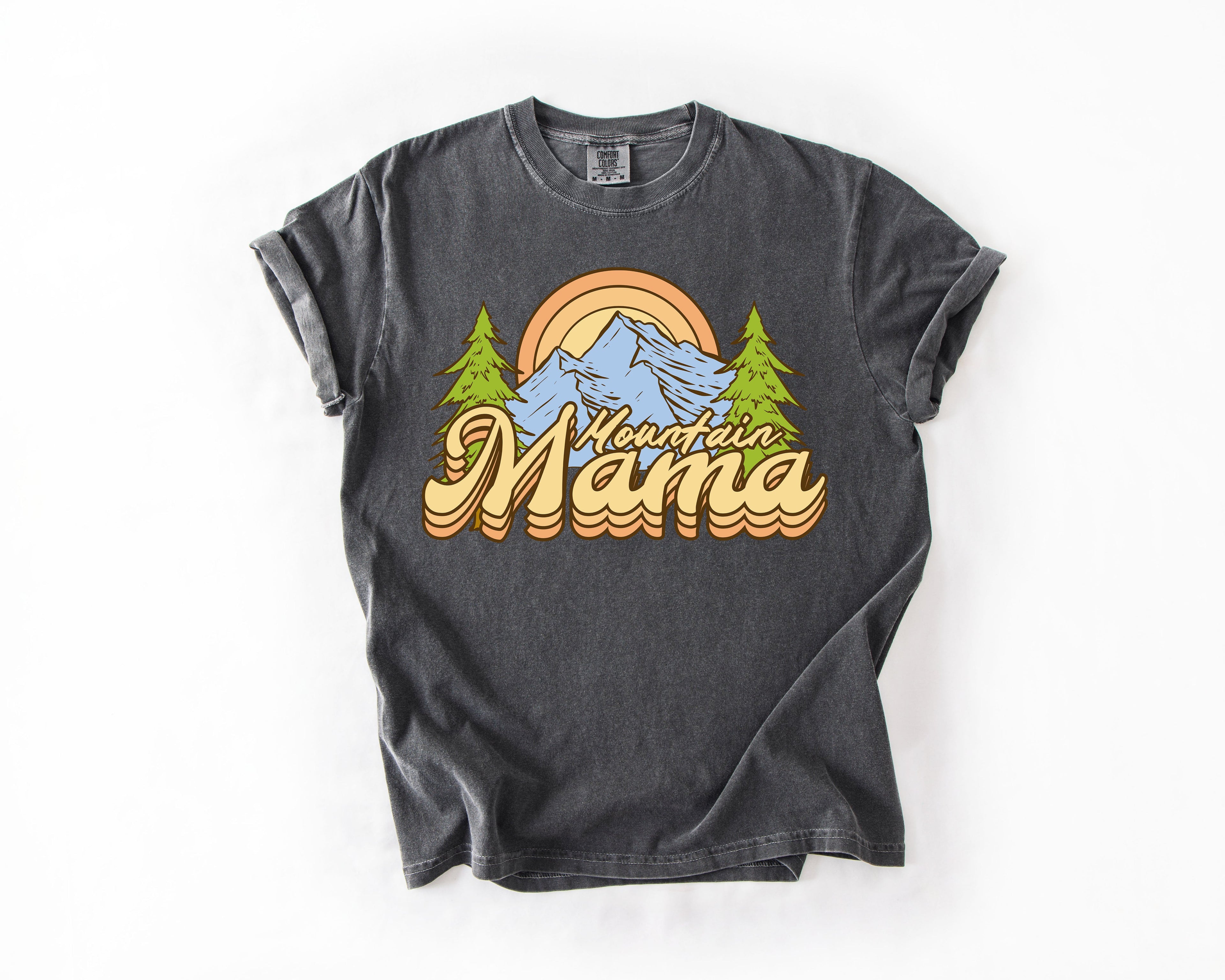 Mountain Mama Adventure Boat Lake Life Camping Outdoor Nature Travel Comfort Colors Tee