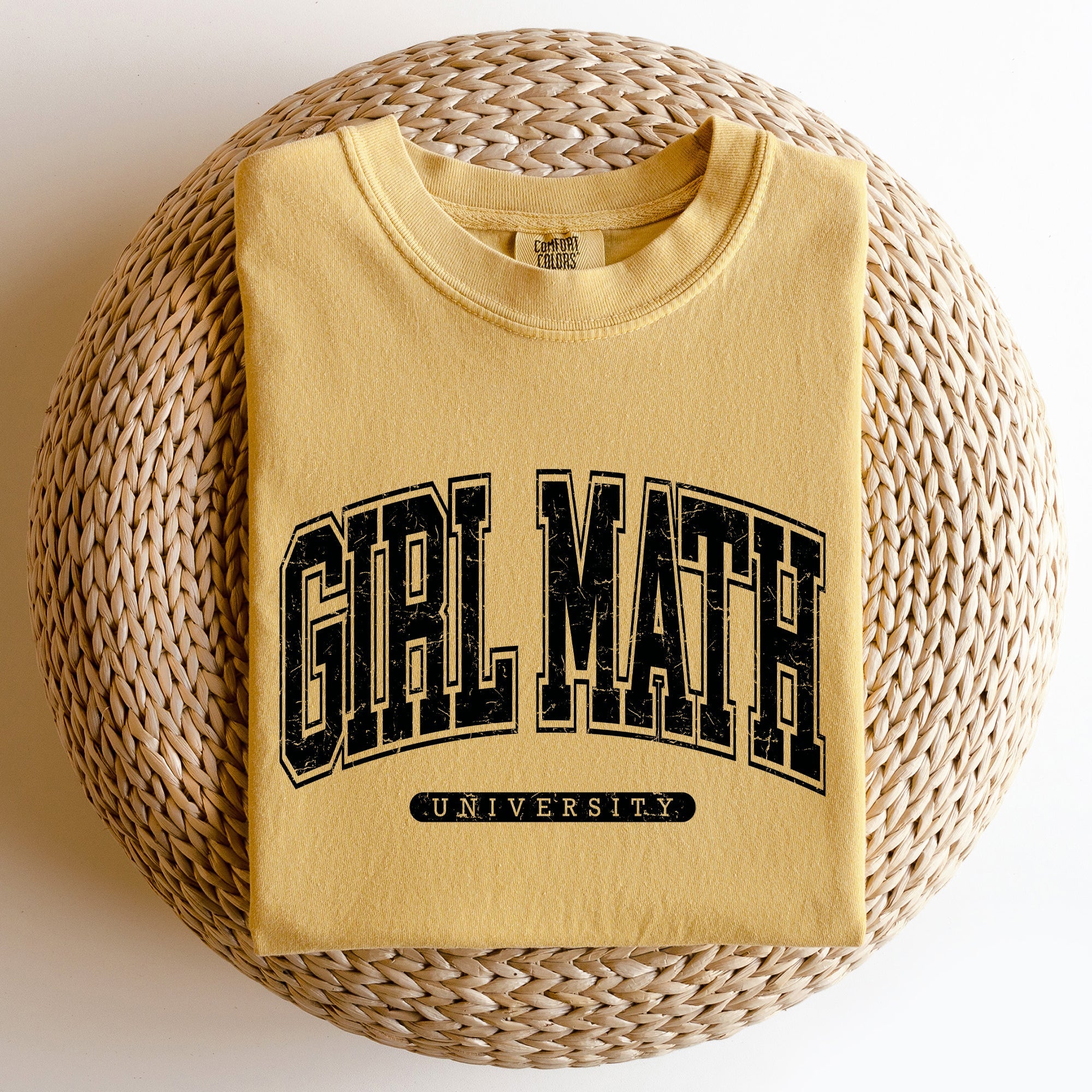 Girl Math University Retro Academic Chic Vintage Inspired Premium Quality Comfort Colors Tee
